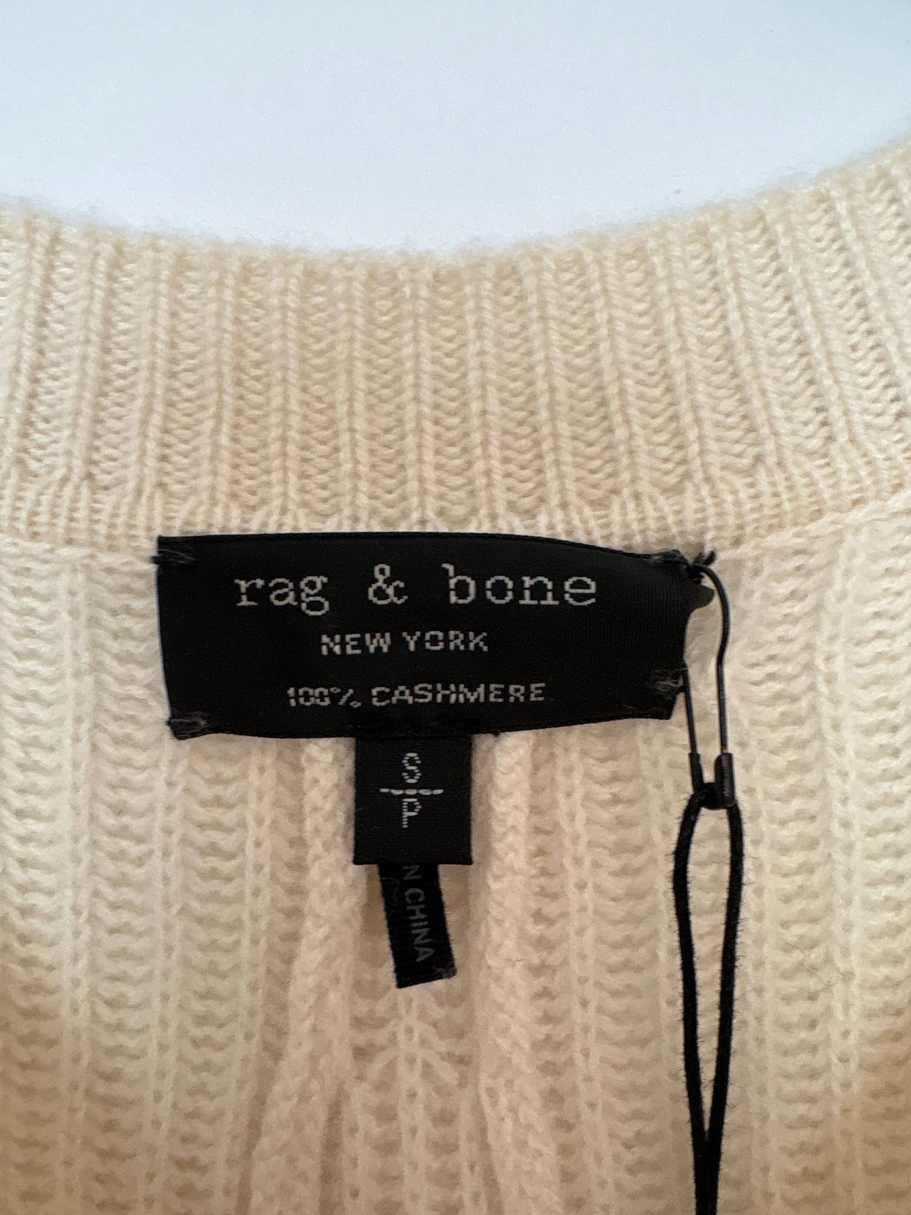 Rag & Bone Cream Round Neck Long-Line Knitted Jumper Size S (UK 8) - Image 6