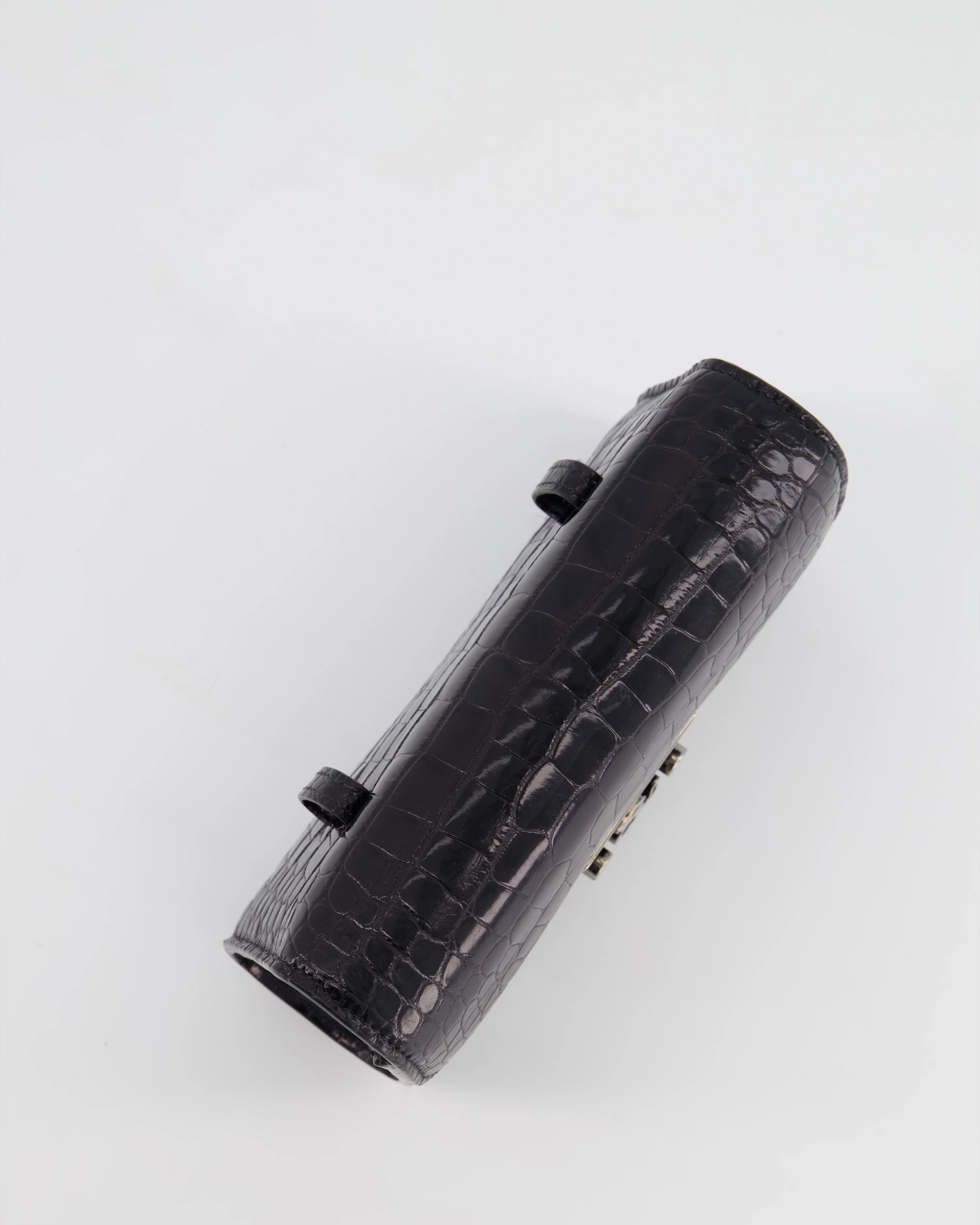 Ralph & Russo Black Croc Belt Bag with Gunmetal Hardware - Image 14