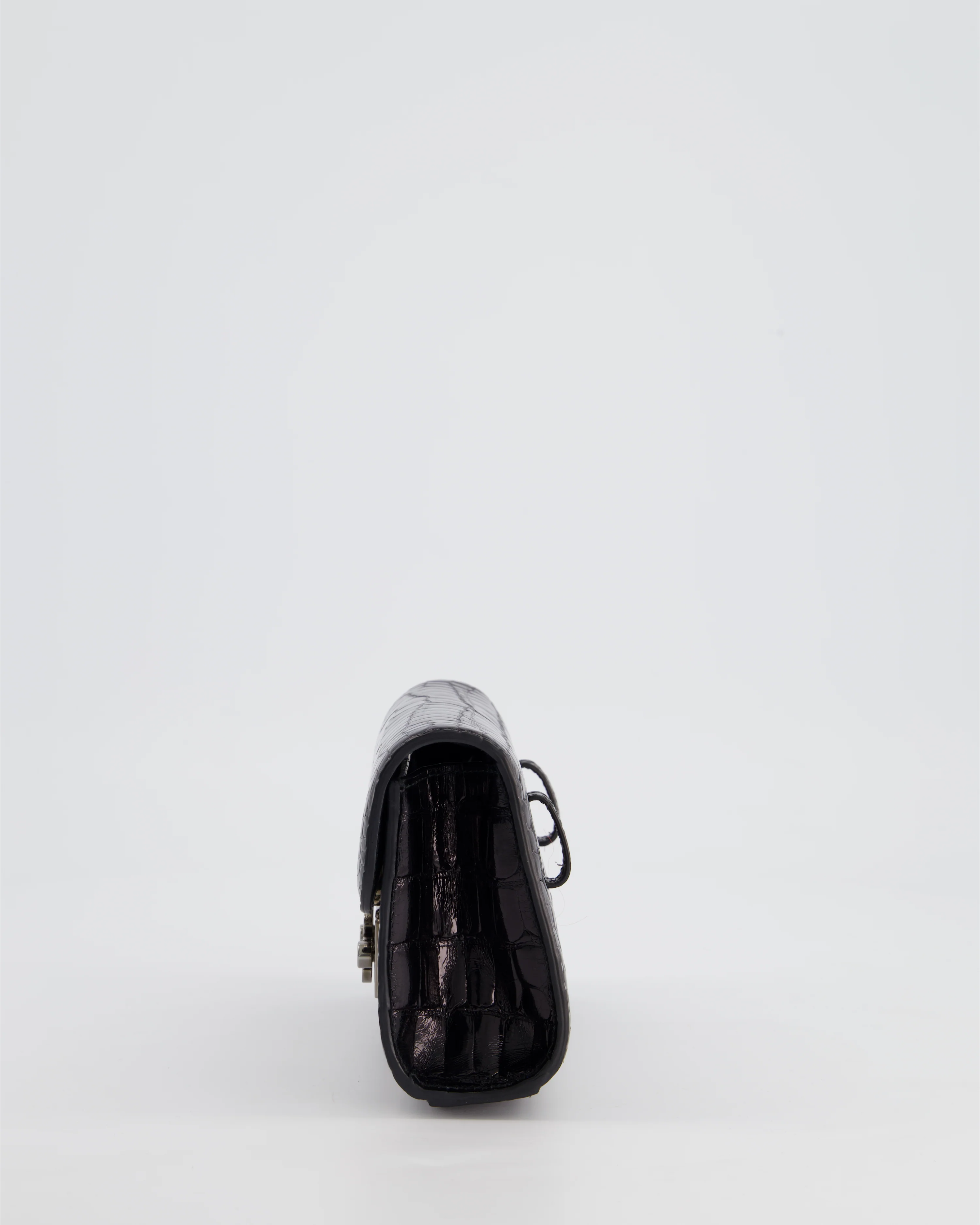 Ralph & Russo Black Croc Belt Bag with Gunmetal Hardware - Image 9