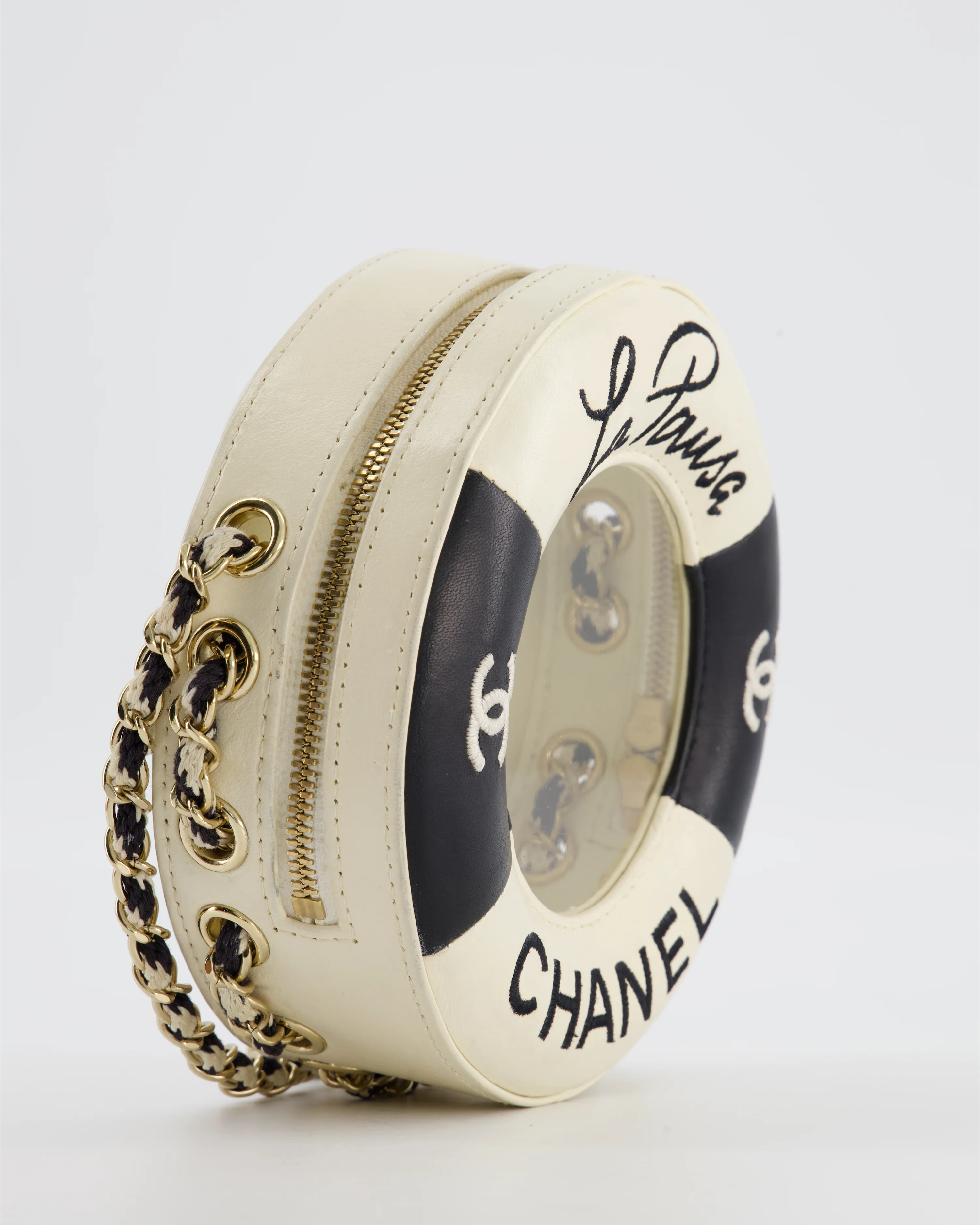 *RARE & FIRE PRICE* Chanel La Pausa Coco Lifesaver Bag in Black and White with Champagne Gold Hardware - Image 13