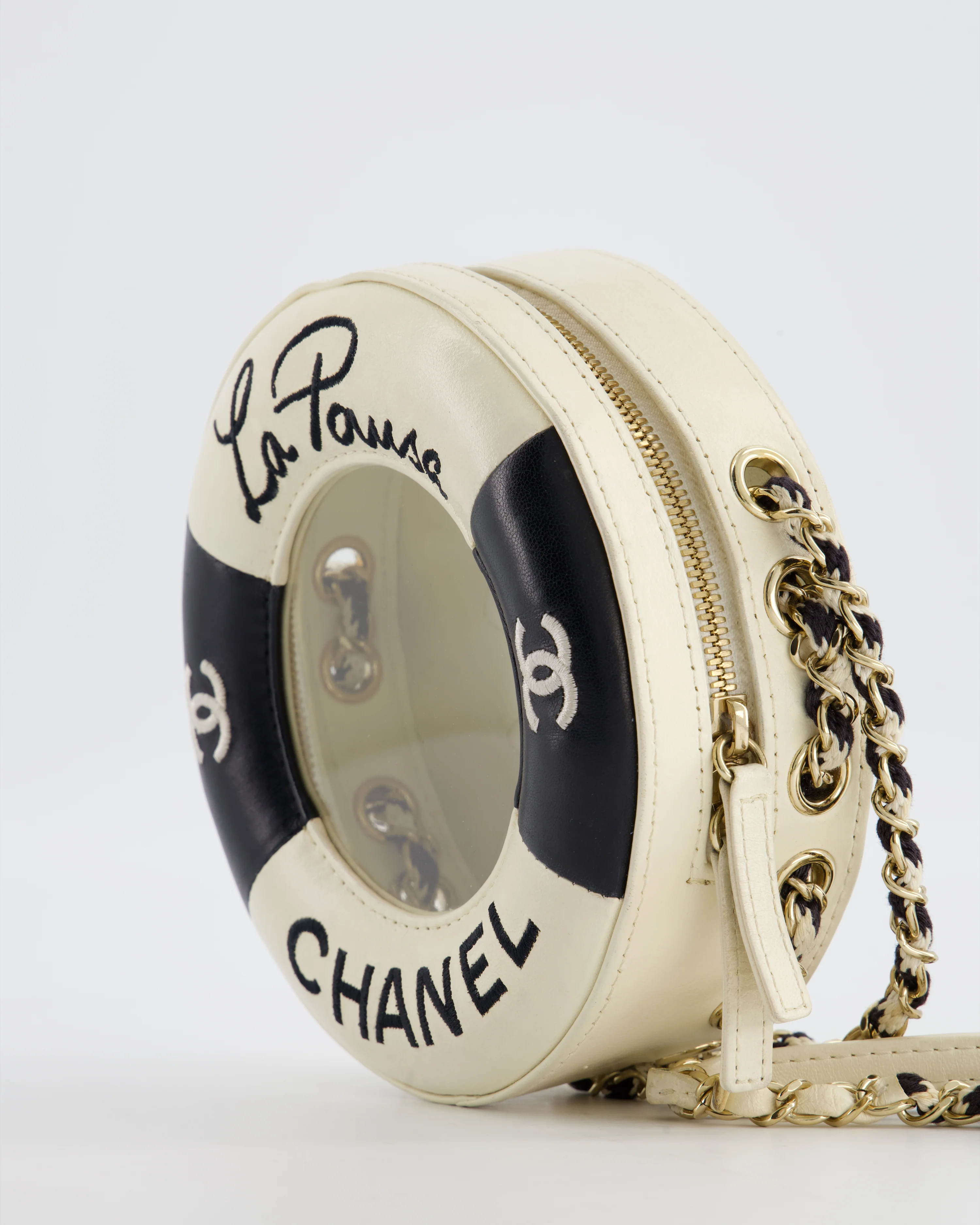 *RARE & FIRE PRICE* Chanel La Pausa Coco Lifesaver Bag in Black and White with Champagne Gold Hardware - Image 20