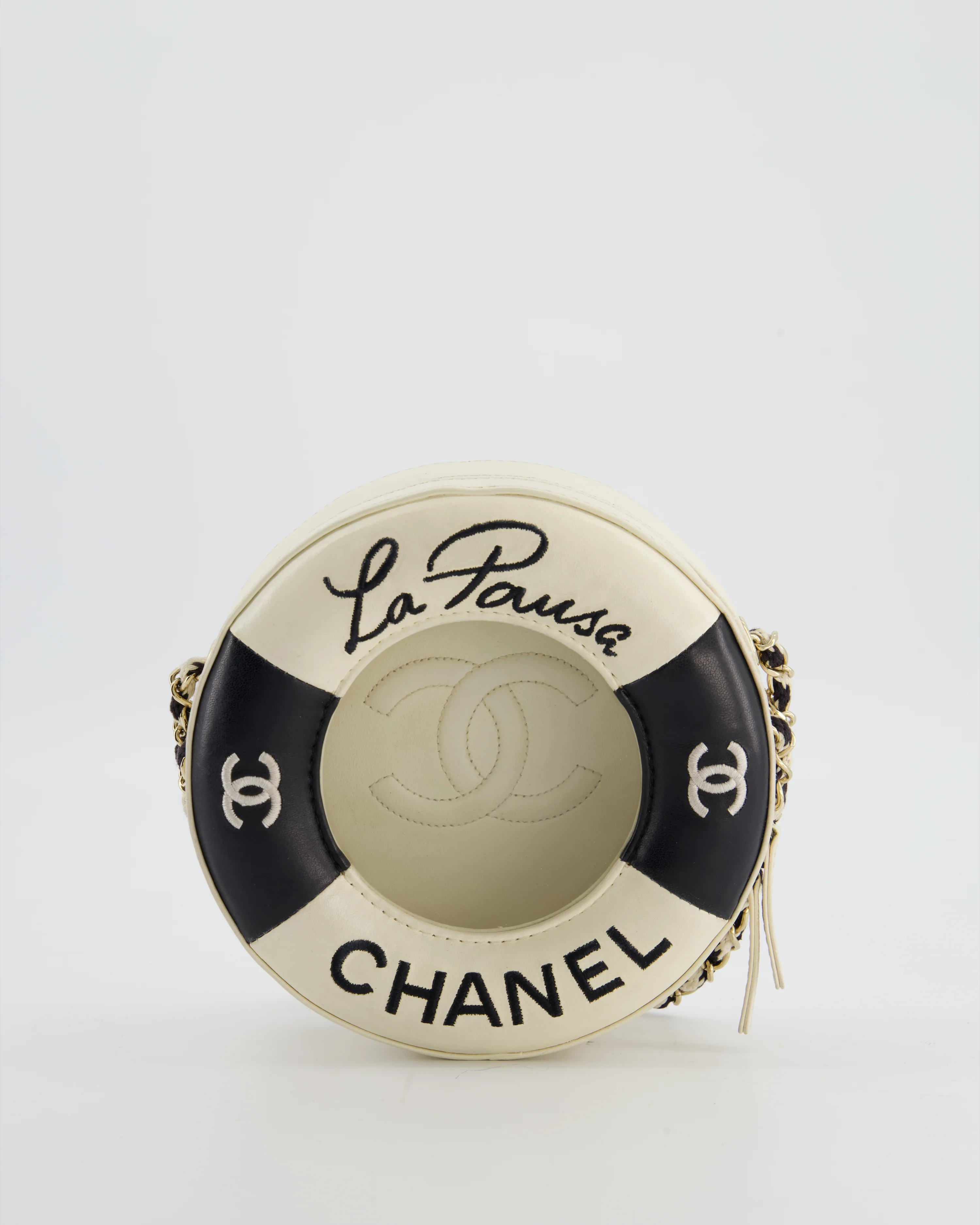 *RARE & FIRE PRICE* Chanel La Pausa Coco Lifesaver Bag in Black and White with Champagne Gold Hardware - Image 3