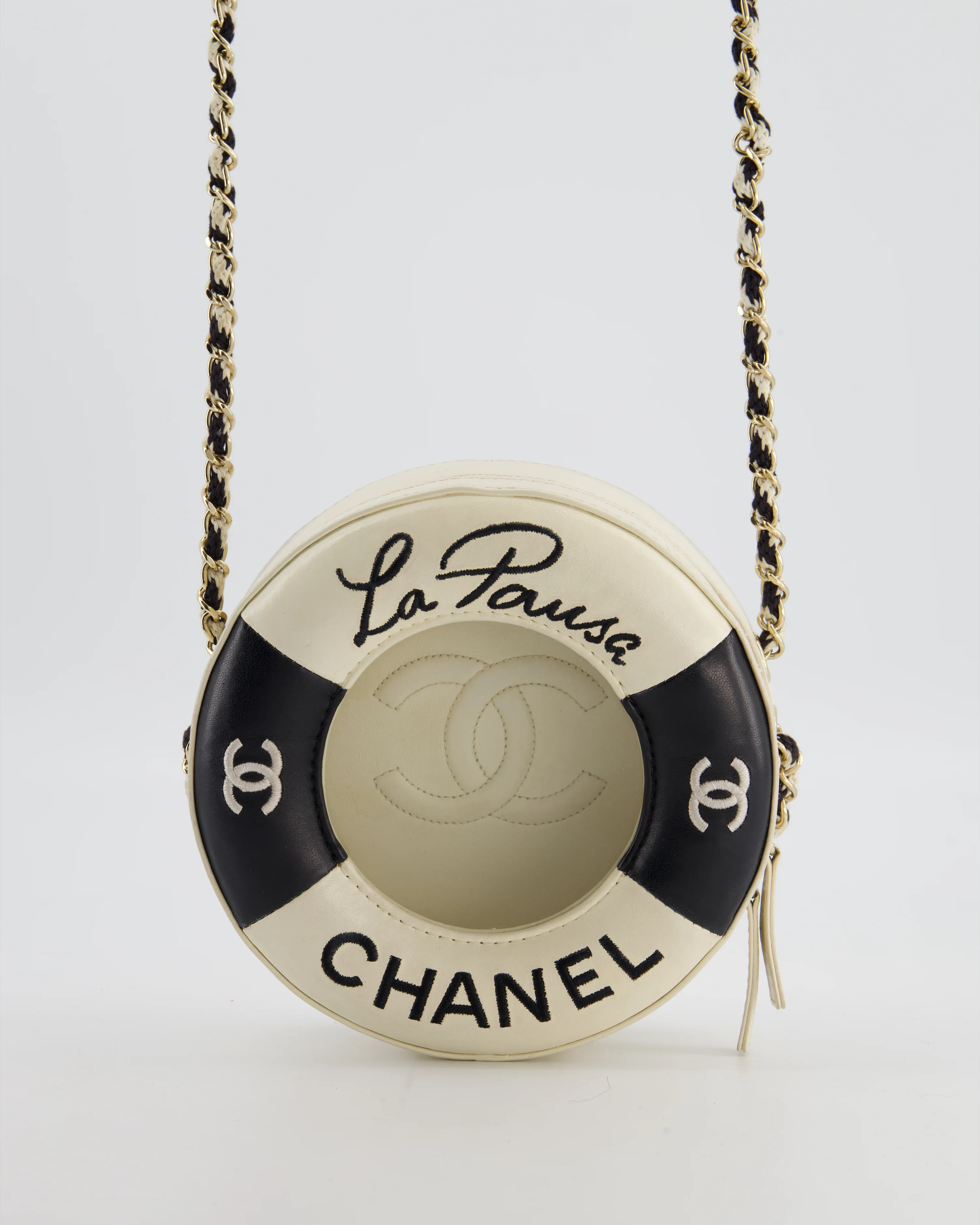 *RARE & FIRE PRICE* Chanel La Pausa Coco Lifesaver Bag in Black and White with Champagne Gold Hardware - Image 5