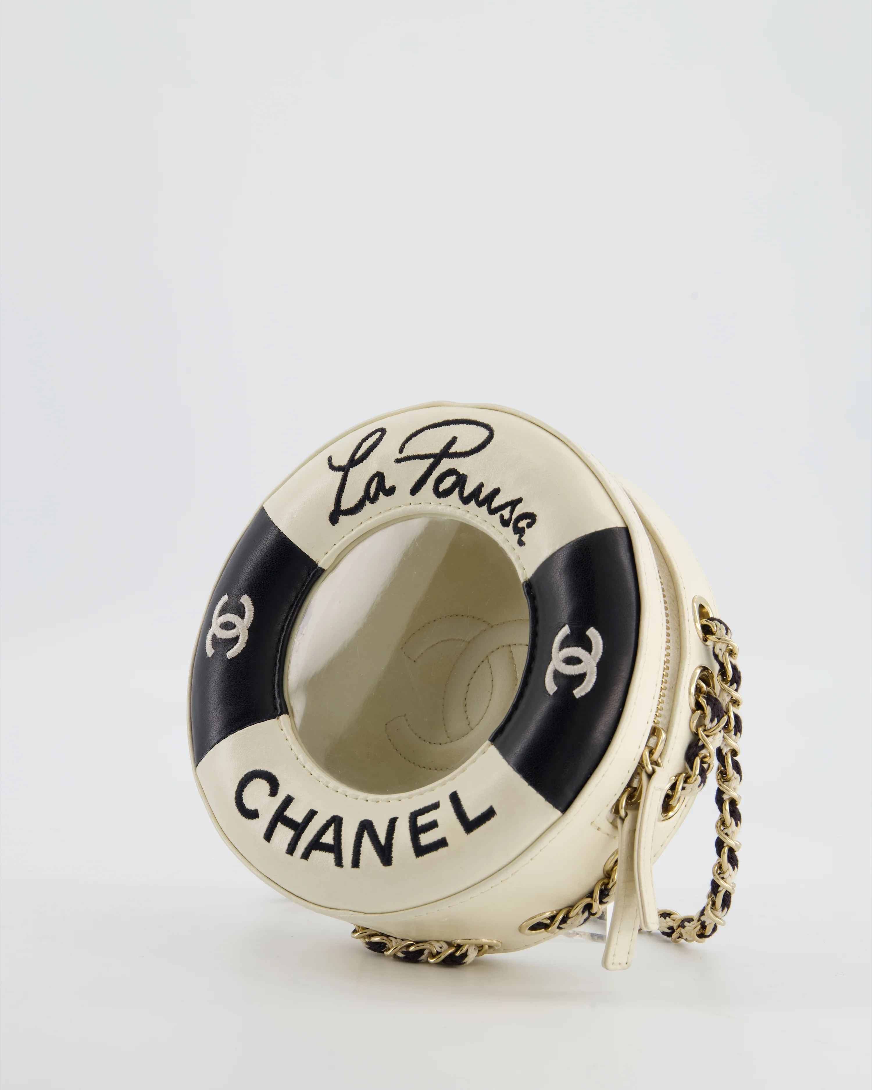 *RARE & FIRE PRICE* Chanel La Pausa Coco Lifesaver Bag in Black and White with Champagne Gold Hardware - Image 6