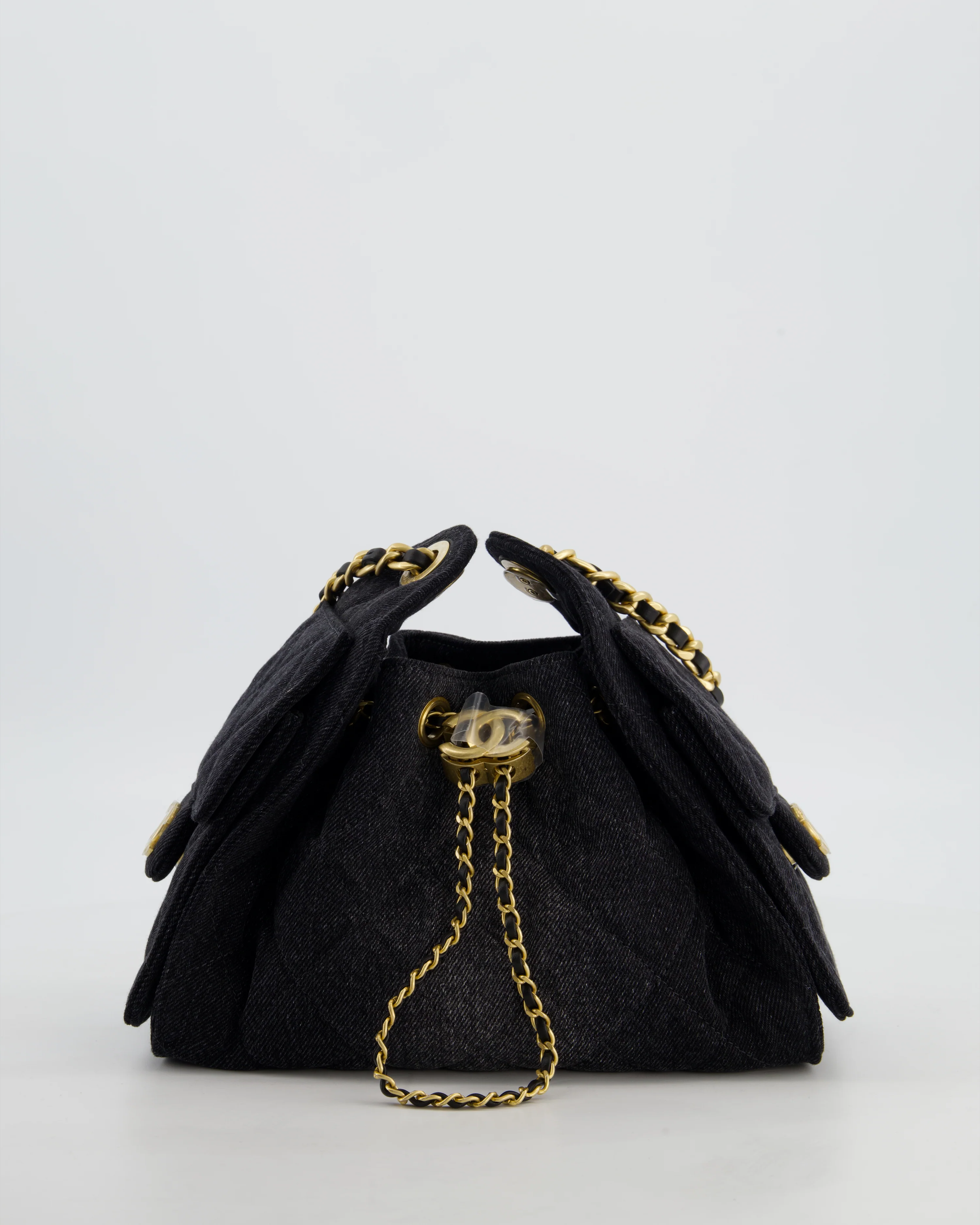 *RARE* Chanel 26C Mini 25 Handbag in Black Denim with Brushed Gold Hardware - Image 3
