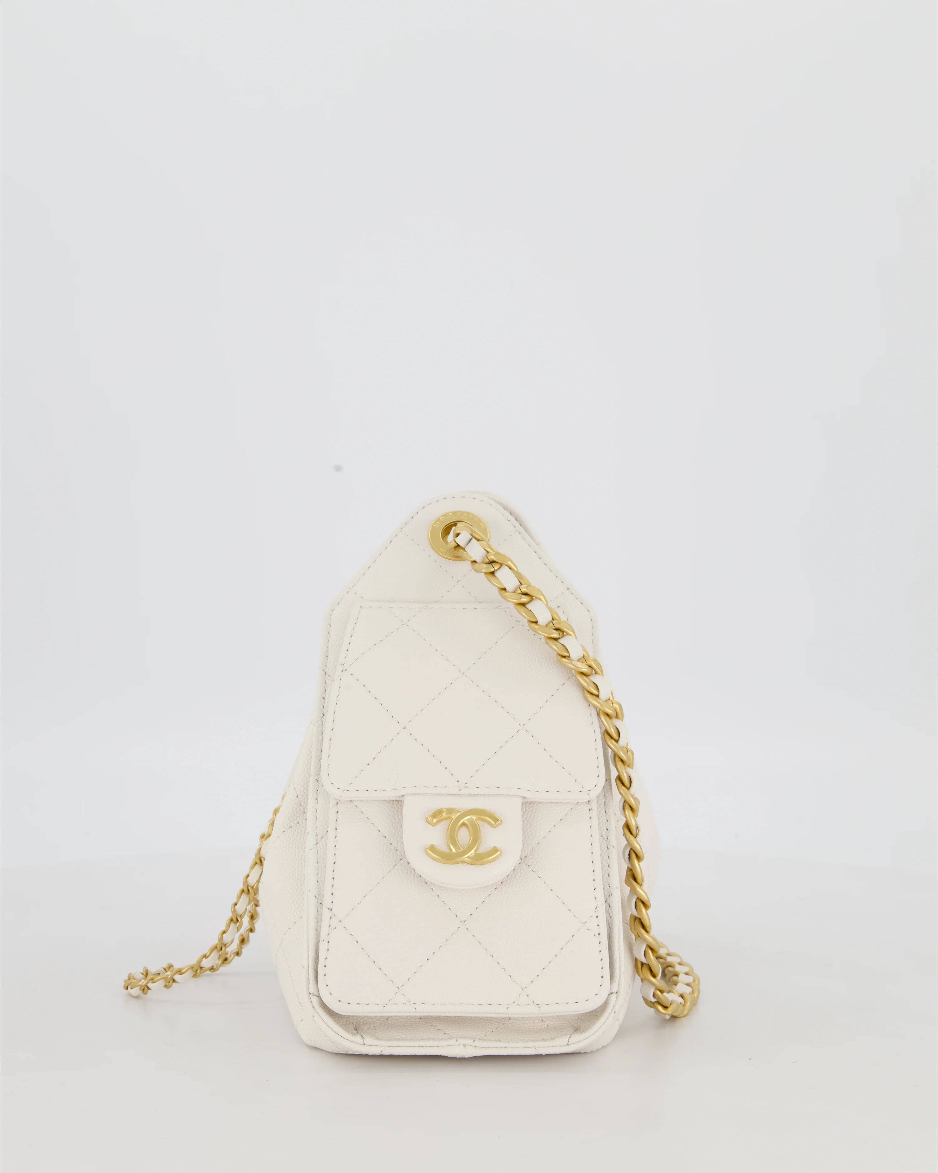 *RARE* Chanel 26C Mini 25 Handbag in White Caviar Leather with Gold Hardware - Image 10