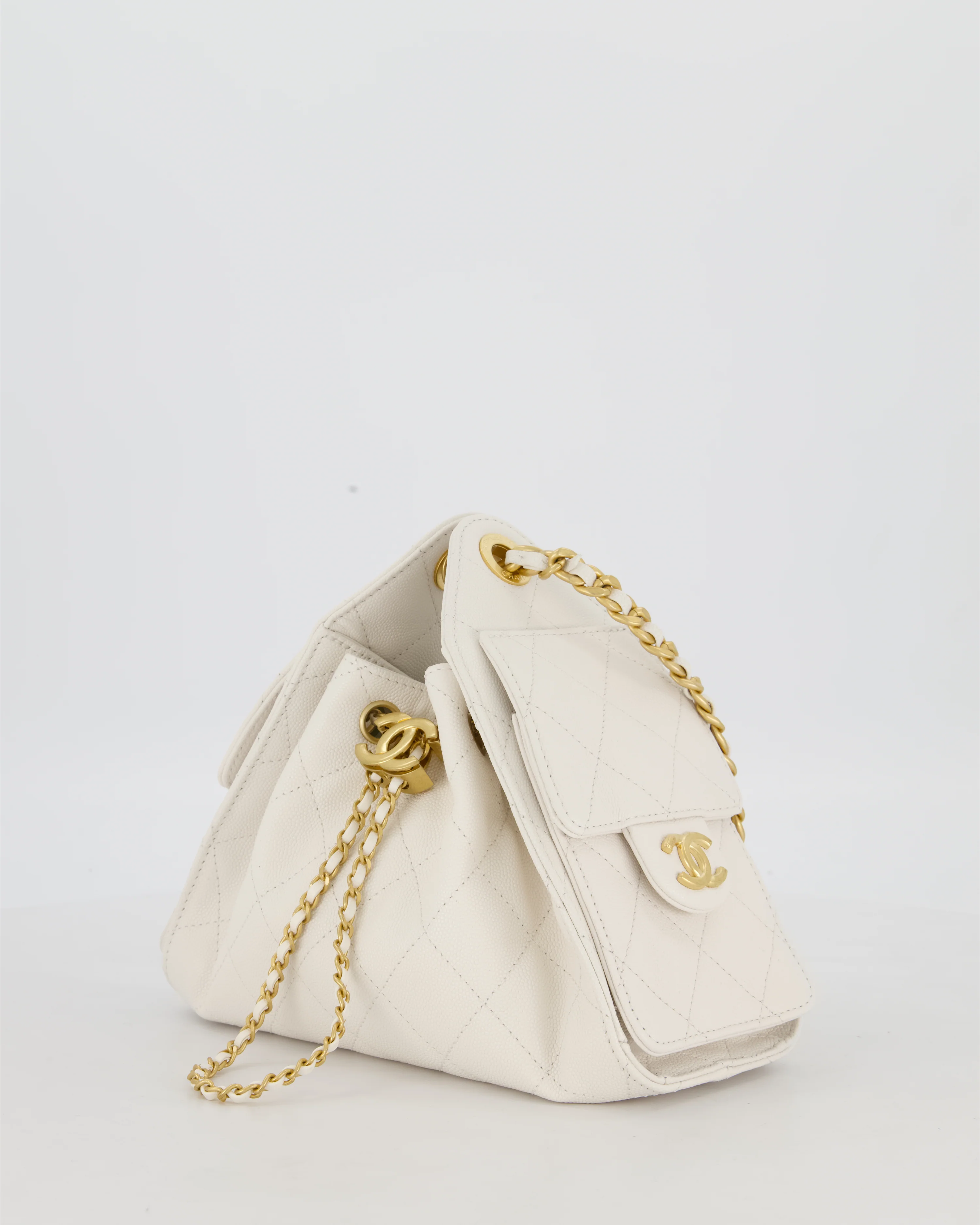 *RARE* Chanel 26C Mini 25 Handbag in White Caviar Leather with Gold Hardware - Image 11