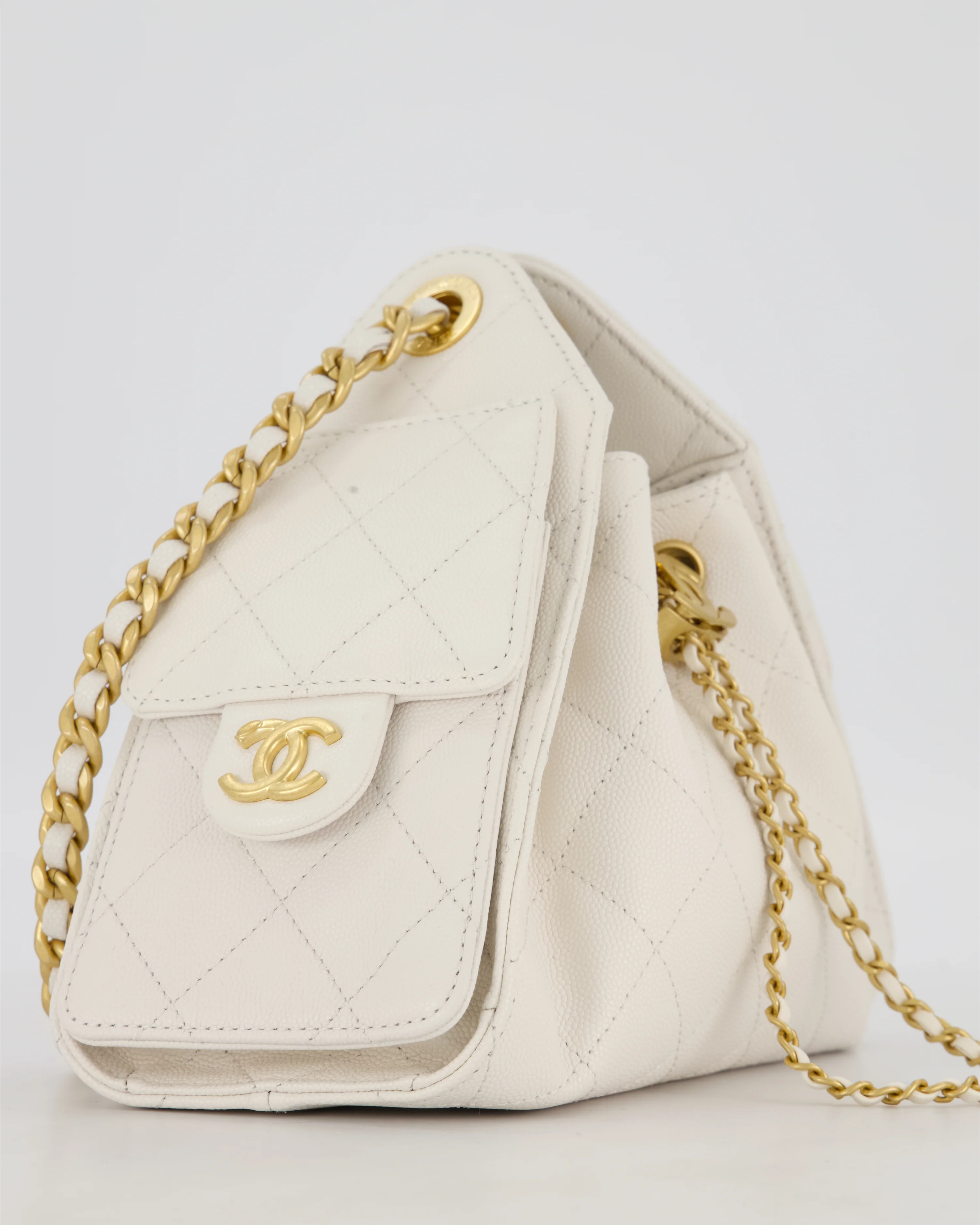 *RARE* Chanel 26C Mini 25 Handbag in White Caviar Leather with Gold Hardware - Image 12