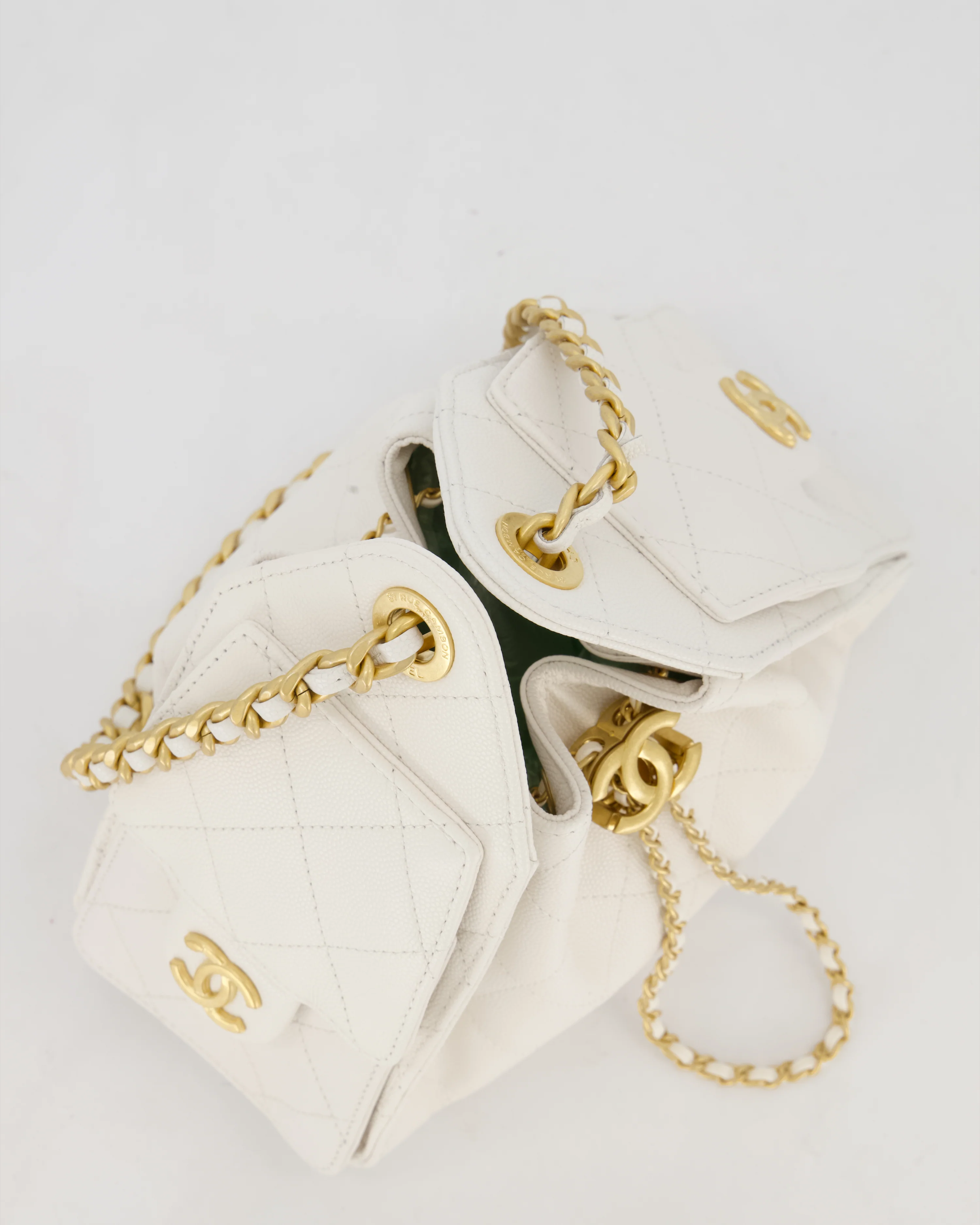 *RARE* Chanel 26C Mini 25 Handbag in White Caviar Leather with Gold Hardware - Image 17