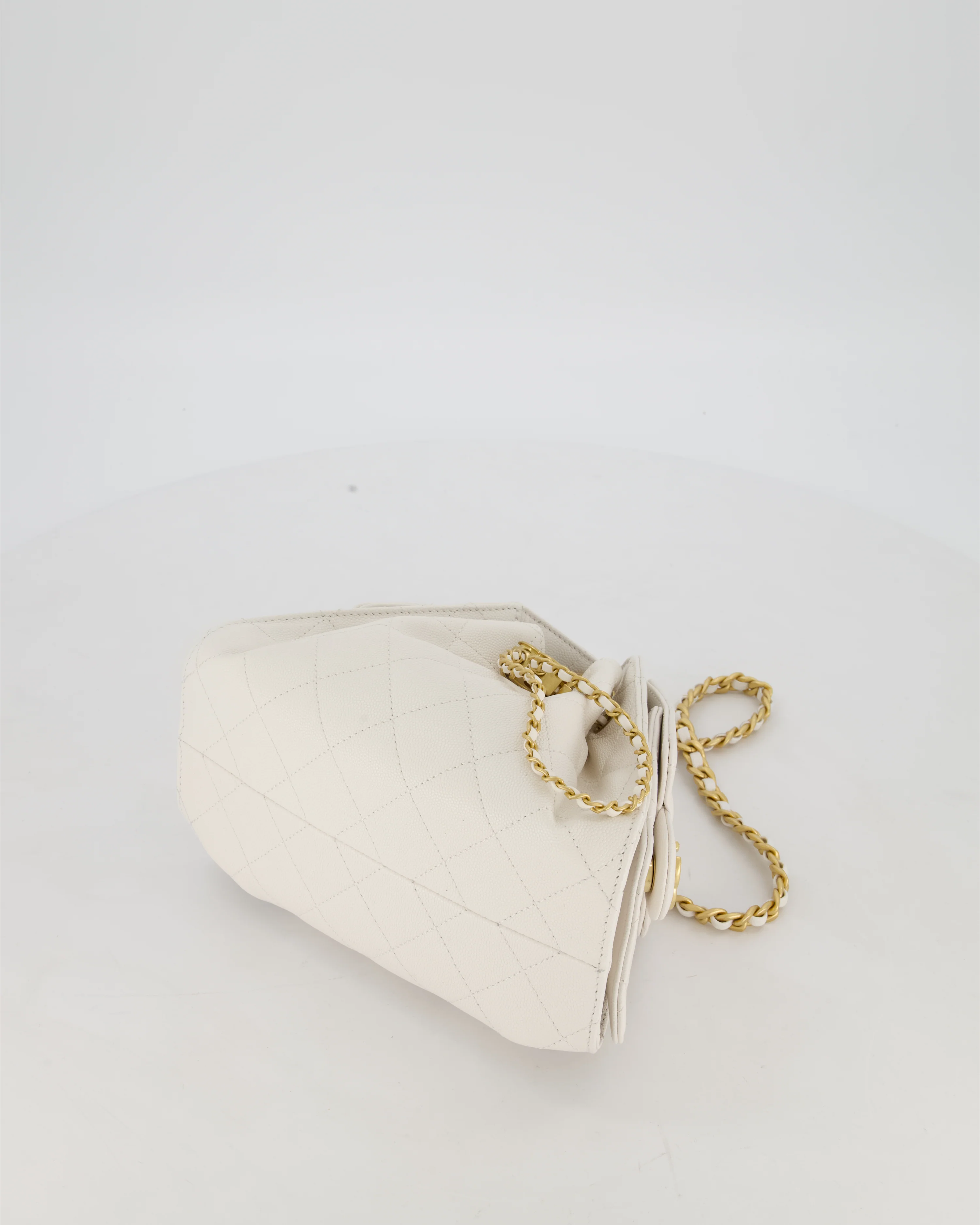 *RARE* Chanel 26C Mini 25 Handbag in White Caviar Leather with Gold Hardware - Image 20