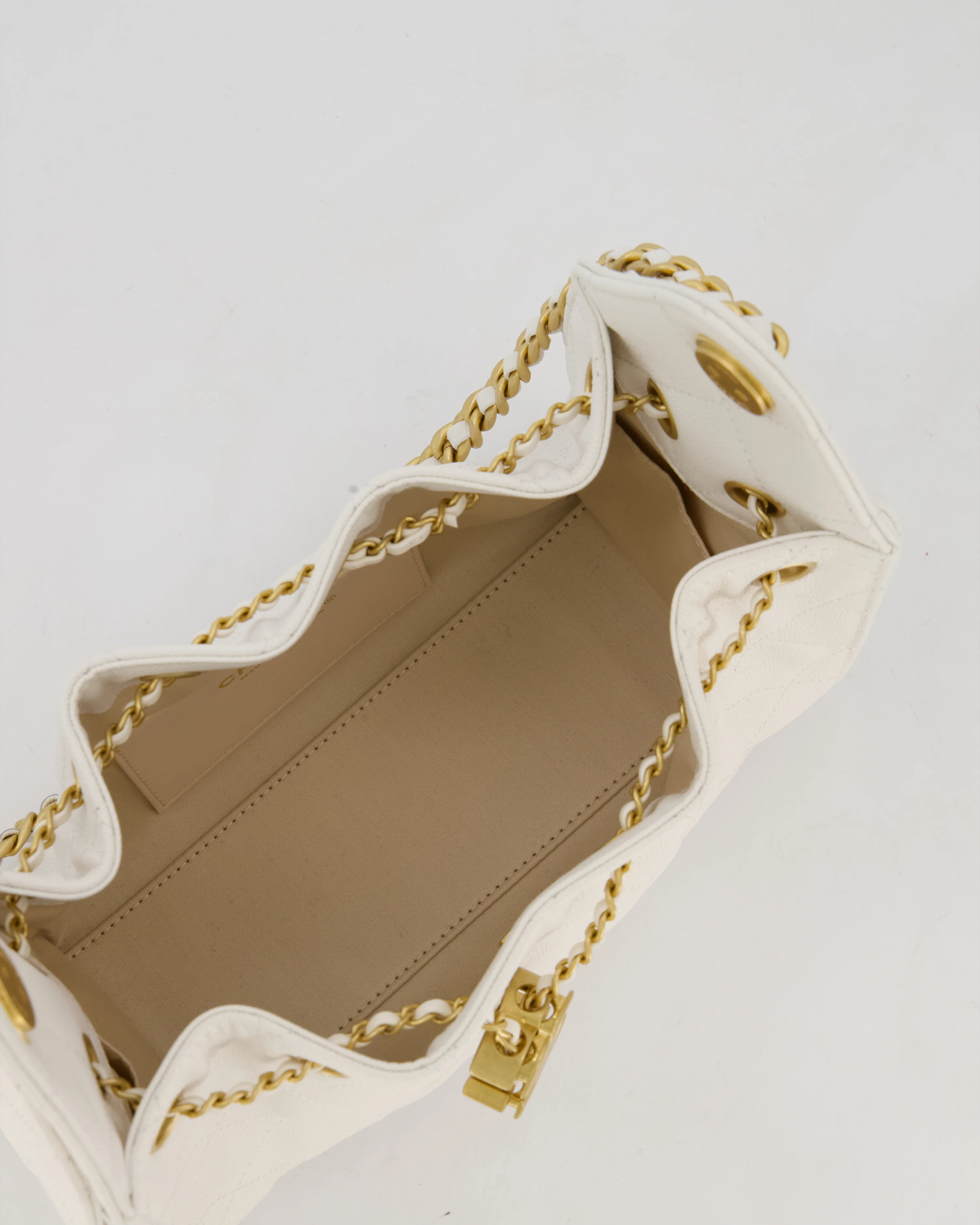 *RARE* Chanel 26C Mini 25 Handbag in White Caviar Leather with Gold Hardware - Image 21