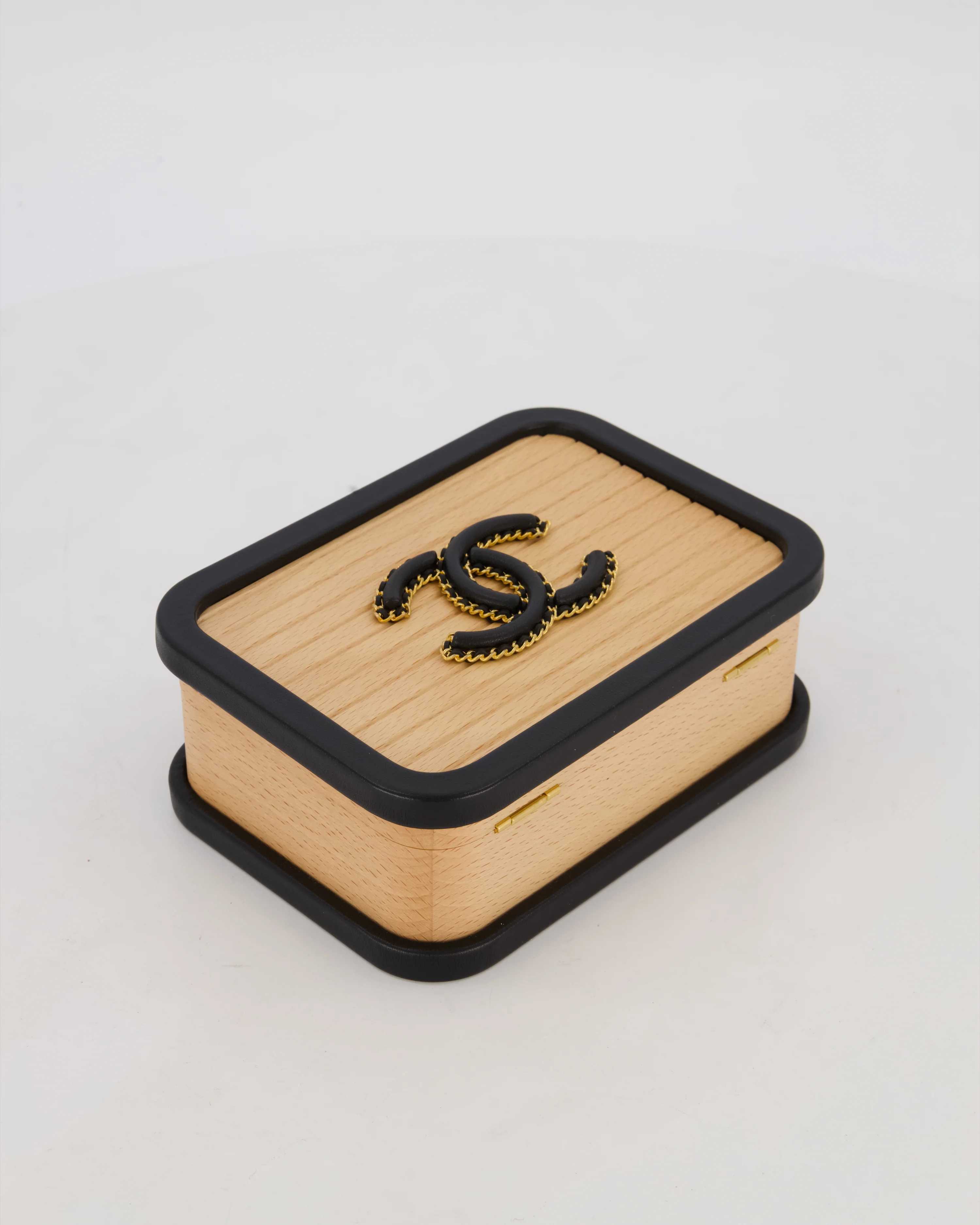 *VERY RARE* Chanel Brown Wooden Vanity Case Bag with Black CC Leather Chain Logo - Image 19