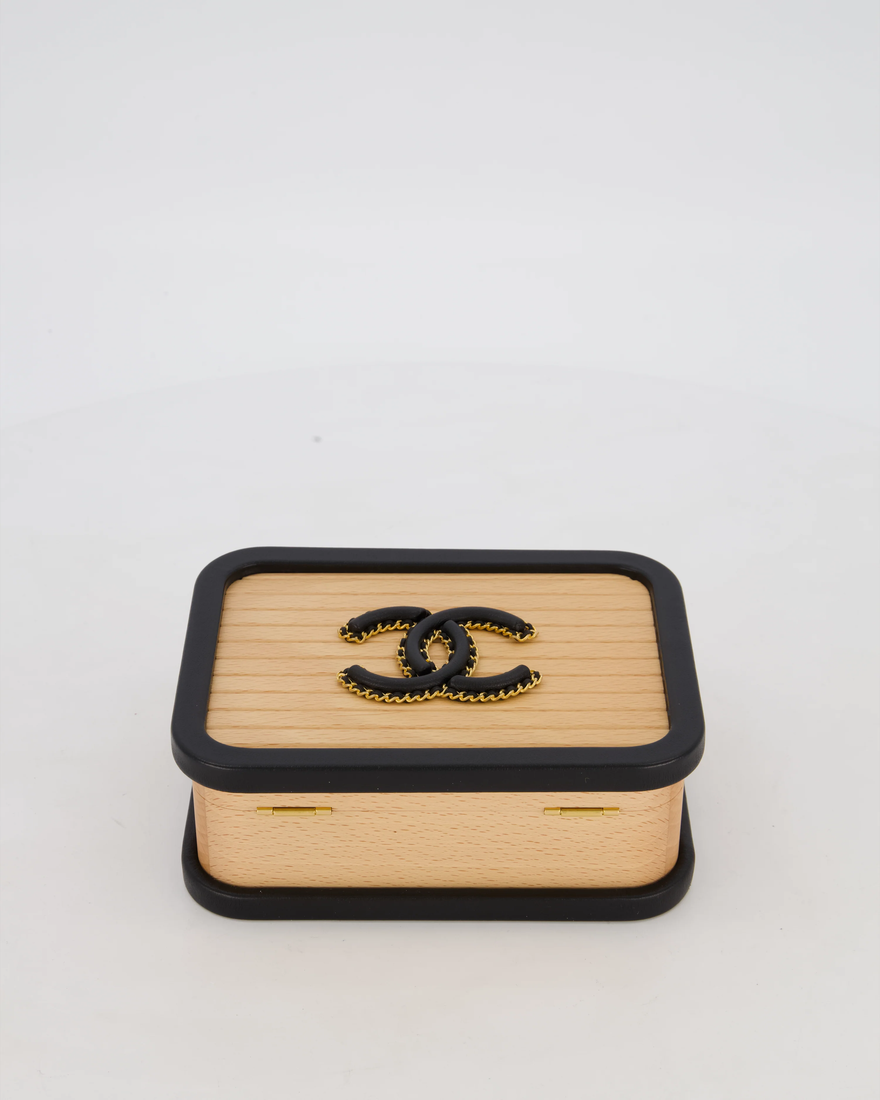 *VERY RARE* Chanel Brown Wooden Vanity Case Bag with Black CC Leather Chain Logo - Image 20