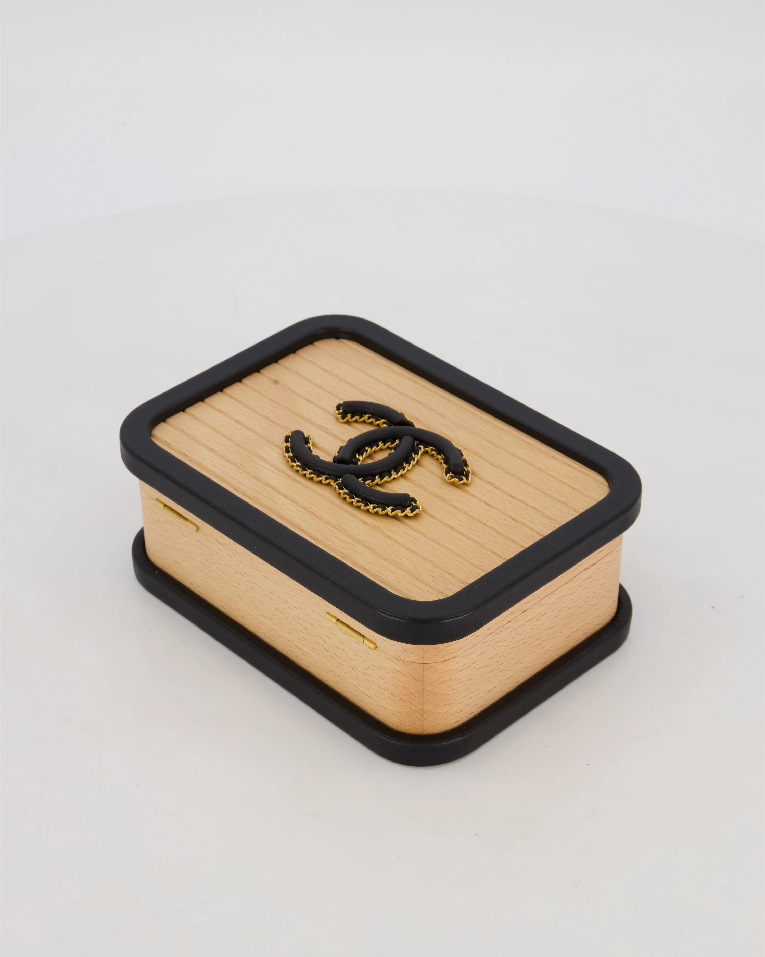*VERY RARE* Chanel Brown Wooden Vanity Case Bag with Black CC Leather Chain Logo - Image 21