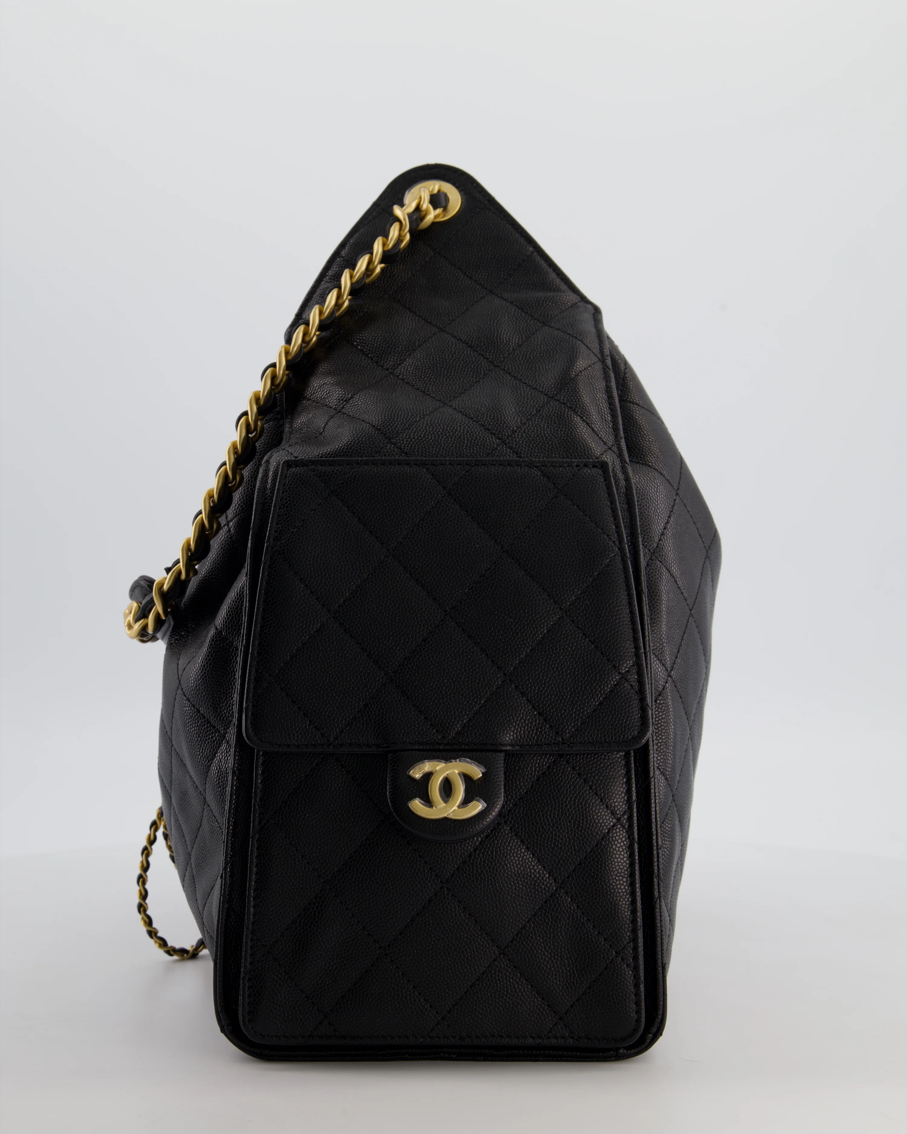 *RARE* Chanel Medium 25 Handbag in Black Caviar Leather with Brushed Gold Hardware - Image 10