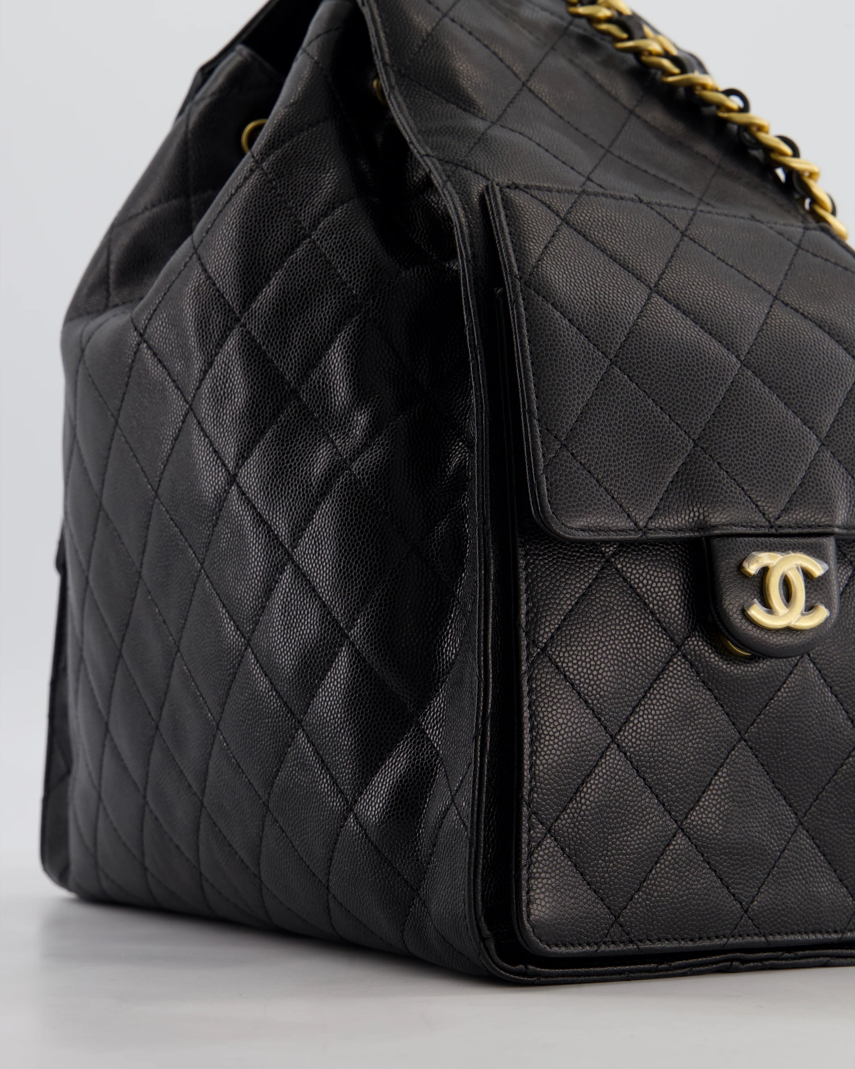 *RARE* Chanel Medium 25 Handbag in Black Caviar Leather with Brushed Gold Hardware - Image 14