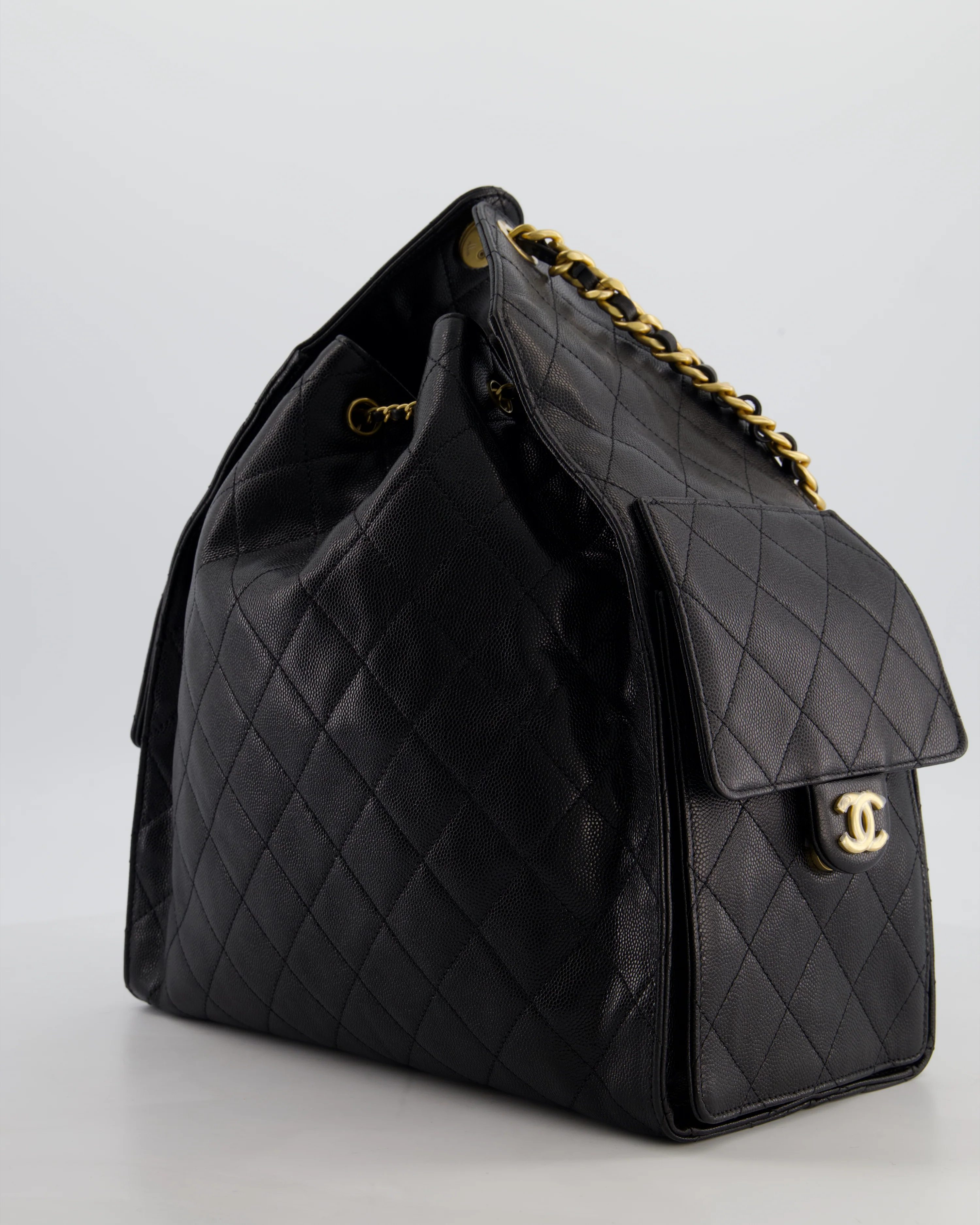 *RARE* Chanel Medium 25 Handbag in Black Caviar Leather with Brushed Gold Hardware - Image 8