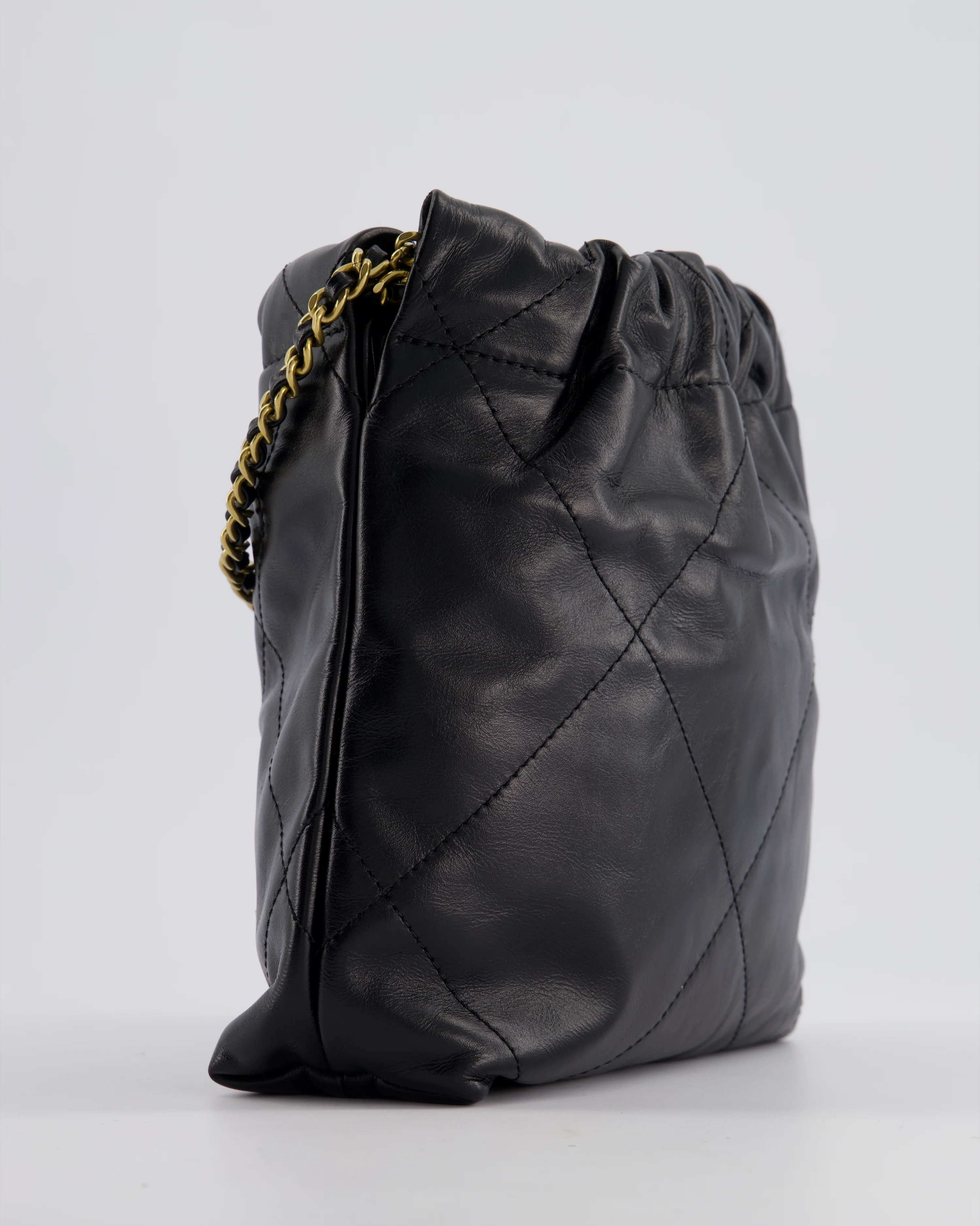 *RARE* Chanel Mini 22 Bag in Black Shiny Calfskin with Gold Hardware - Image 15