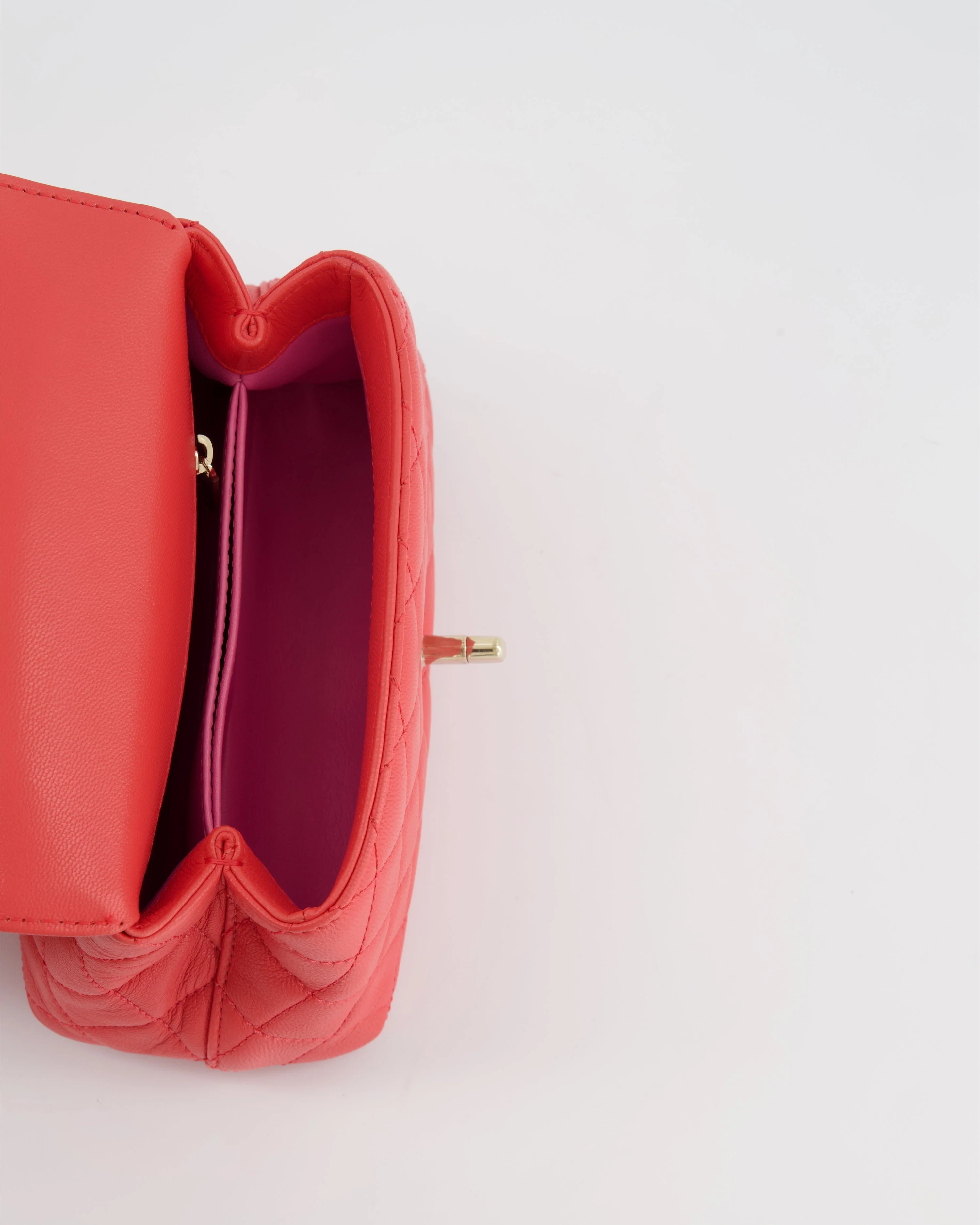 *RARE* Chanel Pink Extra Mini Coco Multi-Colour Handle Bag in Lambskin with Champagne Gold Hardware - Image 15