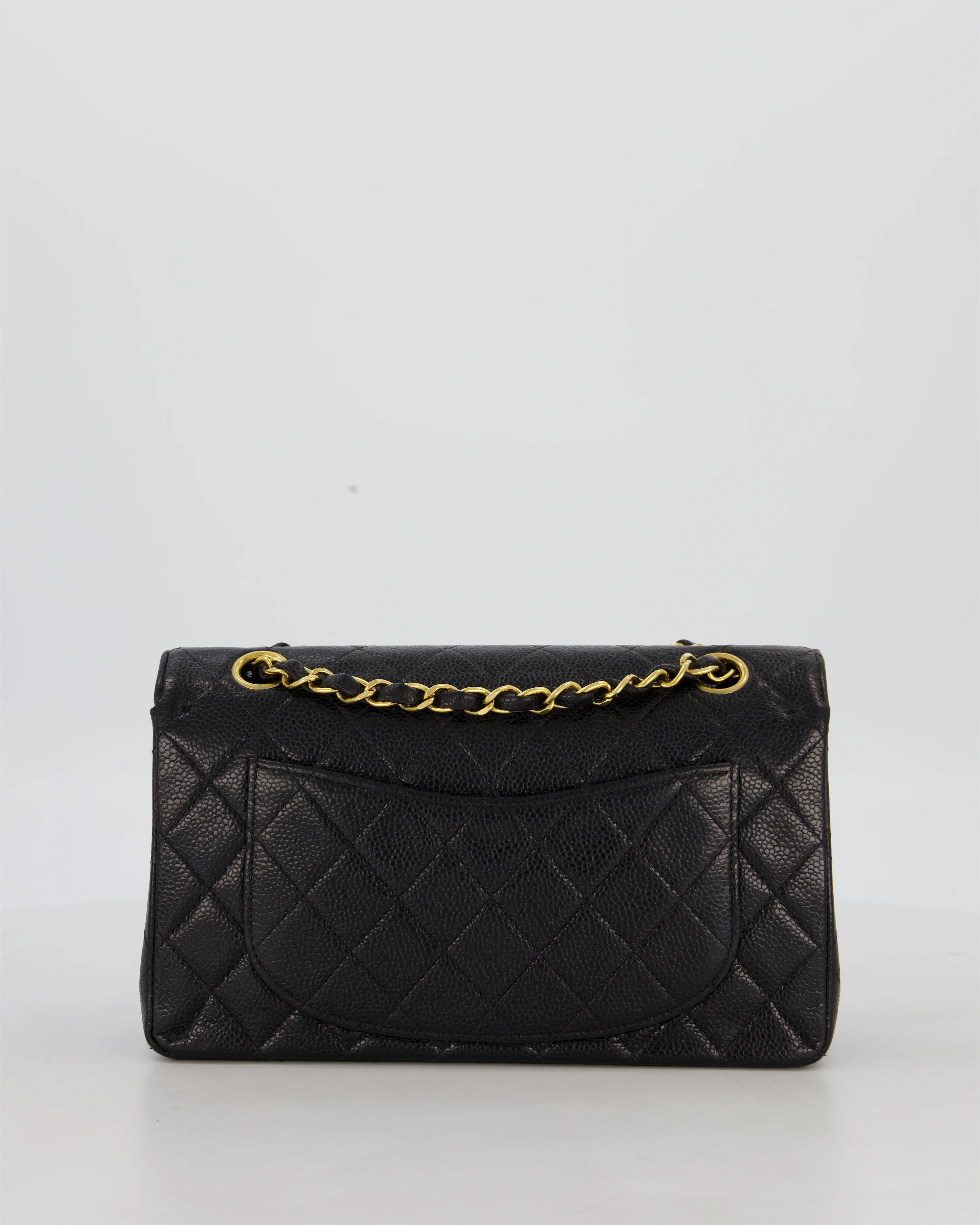*RARE* Chanel Vintage Black Small Classic Double Flap Bag in Caviar Leather with 24K Gold Hardware - Image 6