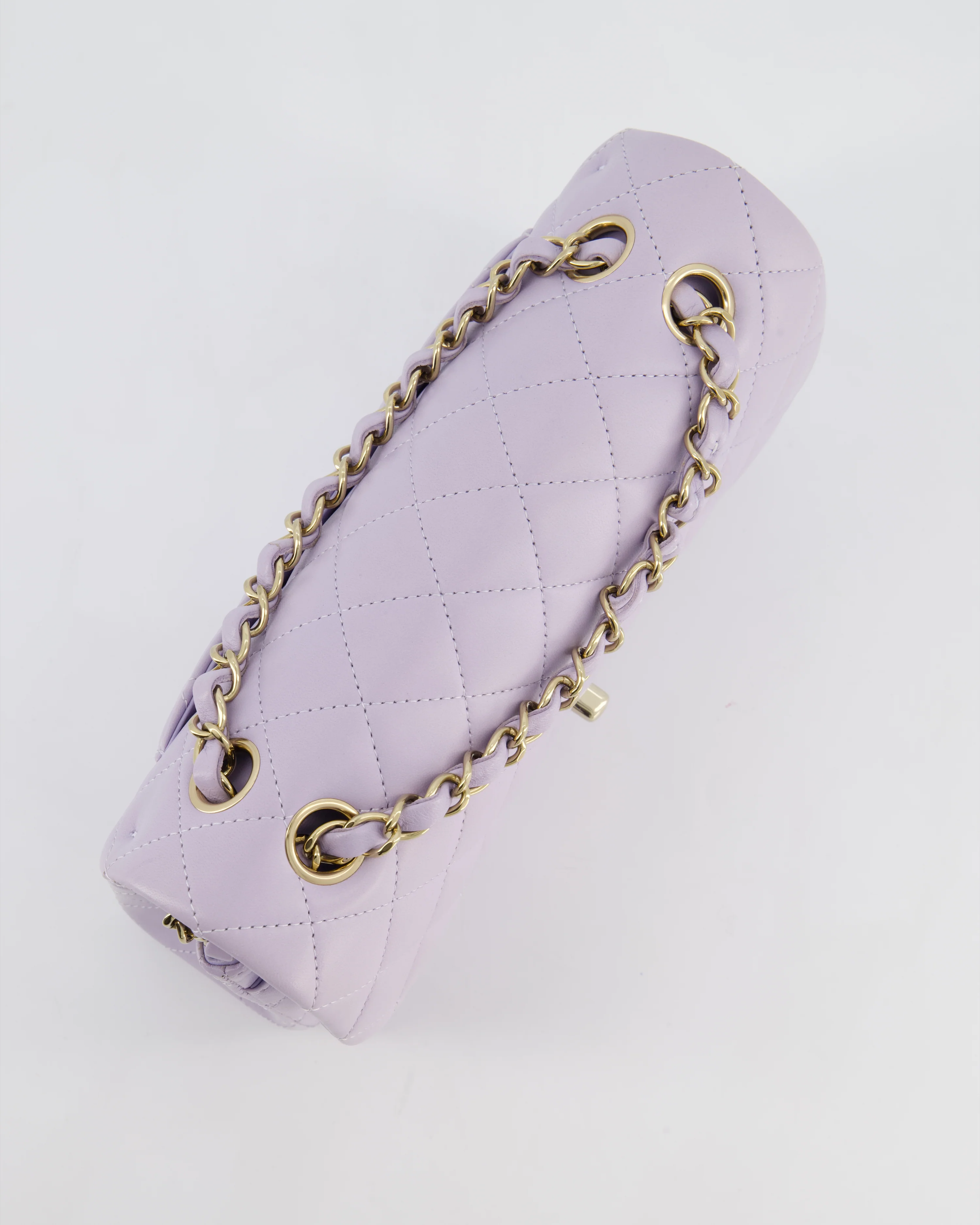 *CUTE COLOUR* Chanel Small Classic Double Flap Bag in Light Violet Lambskin Leather with Champagne Gold Hardware - Image 15