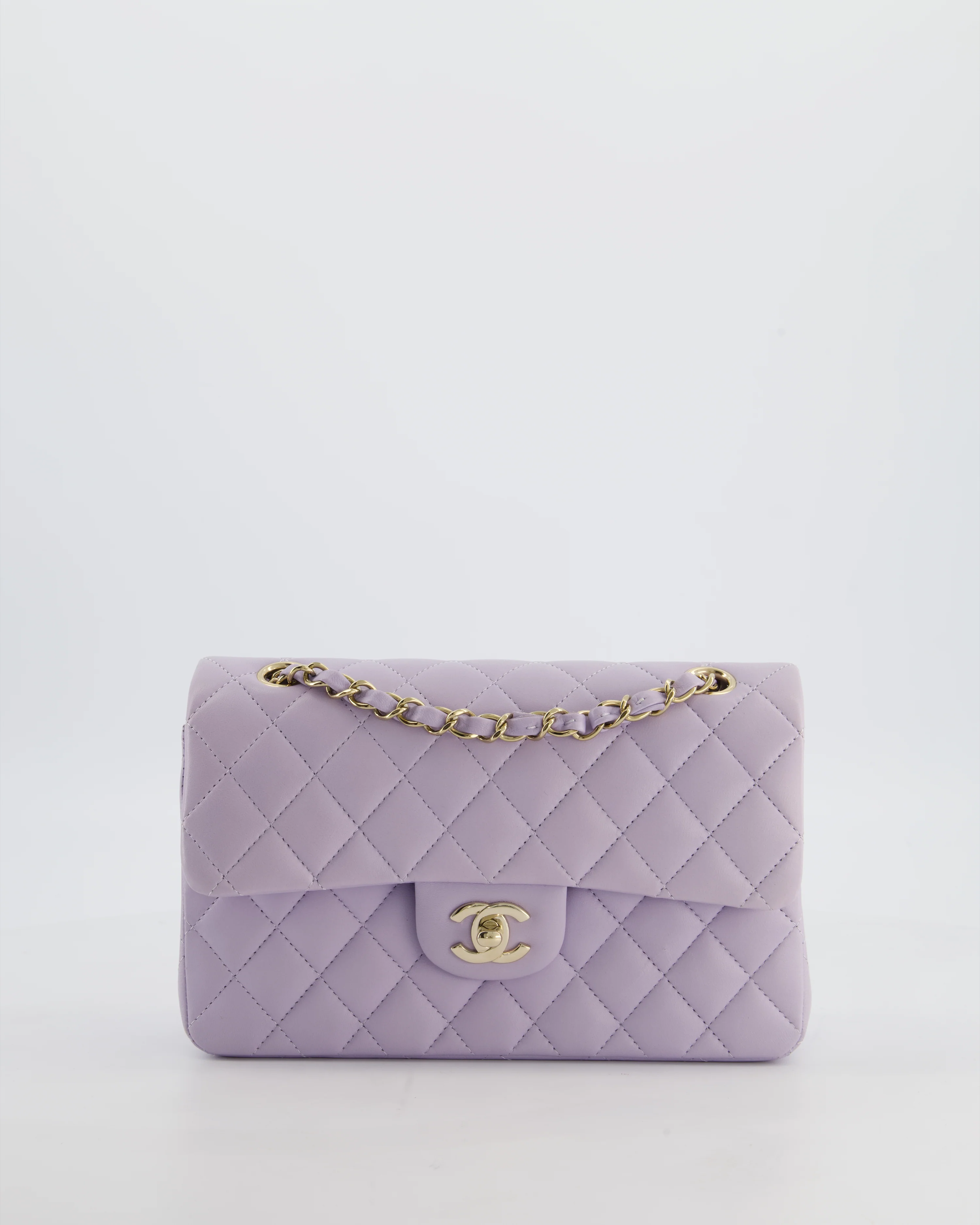 *CUTE COLOUR* Chanel Small Classic Double Flap Bag in Light Violet Lambskin Leather with Champagne Gold Hardware - Image 2