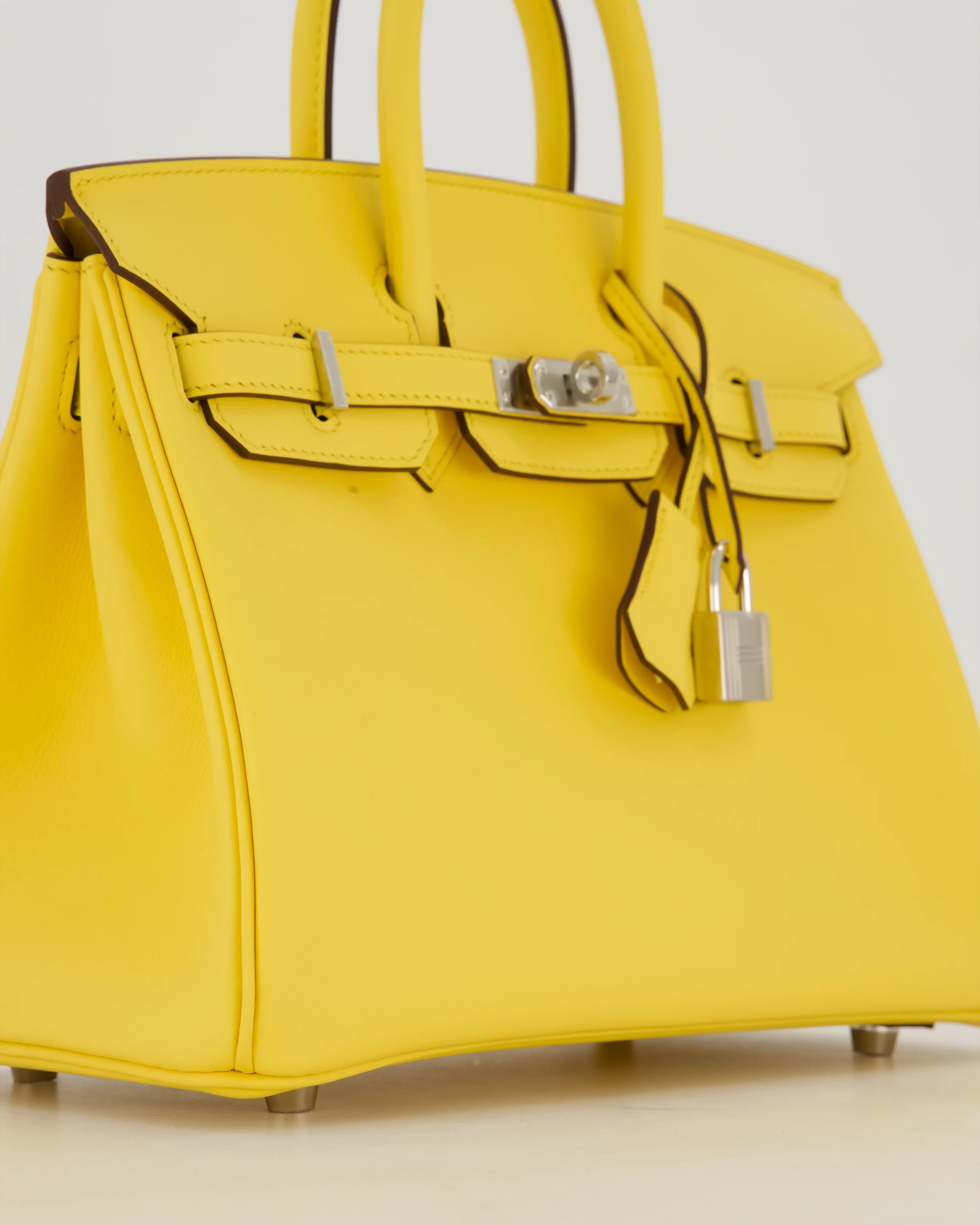*RARE COLOUR* Hermès Birkin 25 Retourne Bag in Jaune Mango Swift Leather with Palladium Hardware - Image 10