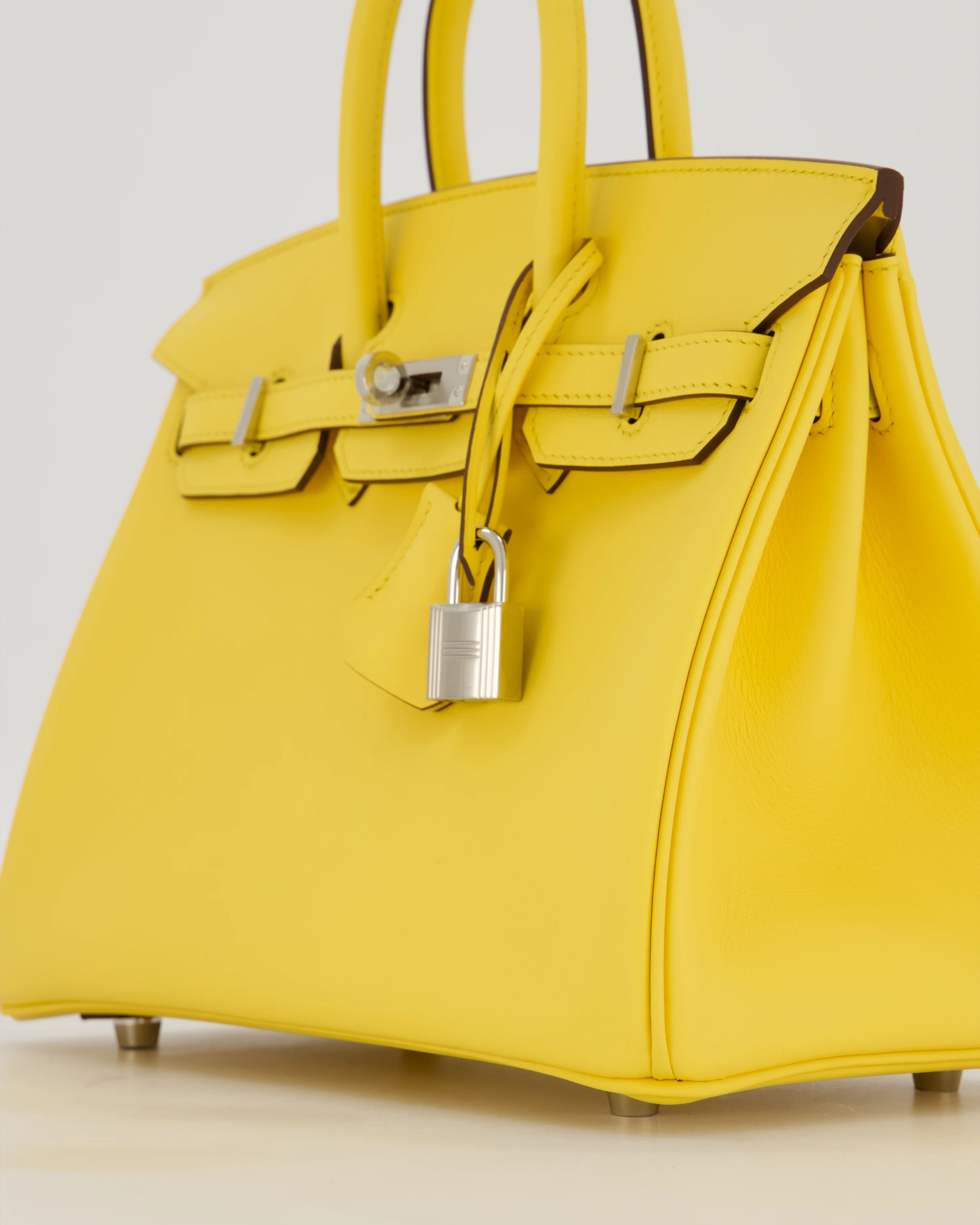 *RARE COLOUR* Hermès Birkin 25 Retourne Bag in Jaune Mango Swift Leather with Palladium Hardware - Image 11