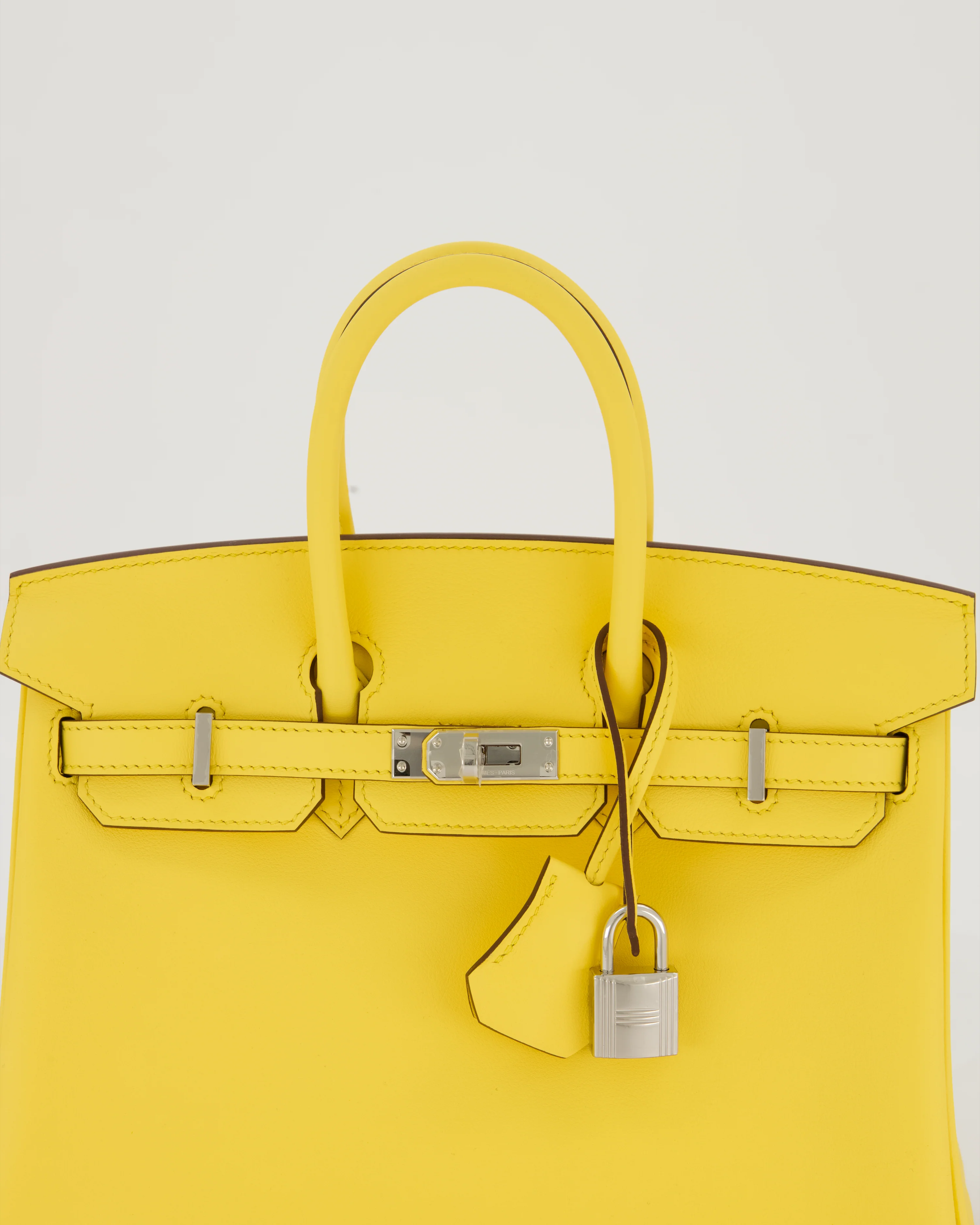 *RARE COLOUR* Hermès Birkin 25 Retourne Bag in Jaune Mango Swift Leather with Palladium Hardware - Image 14
