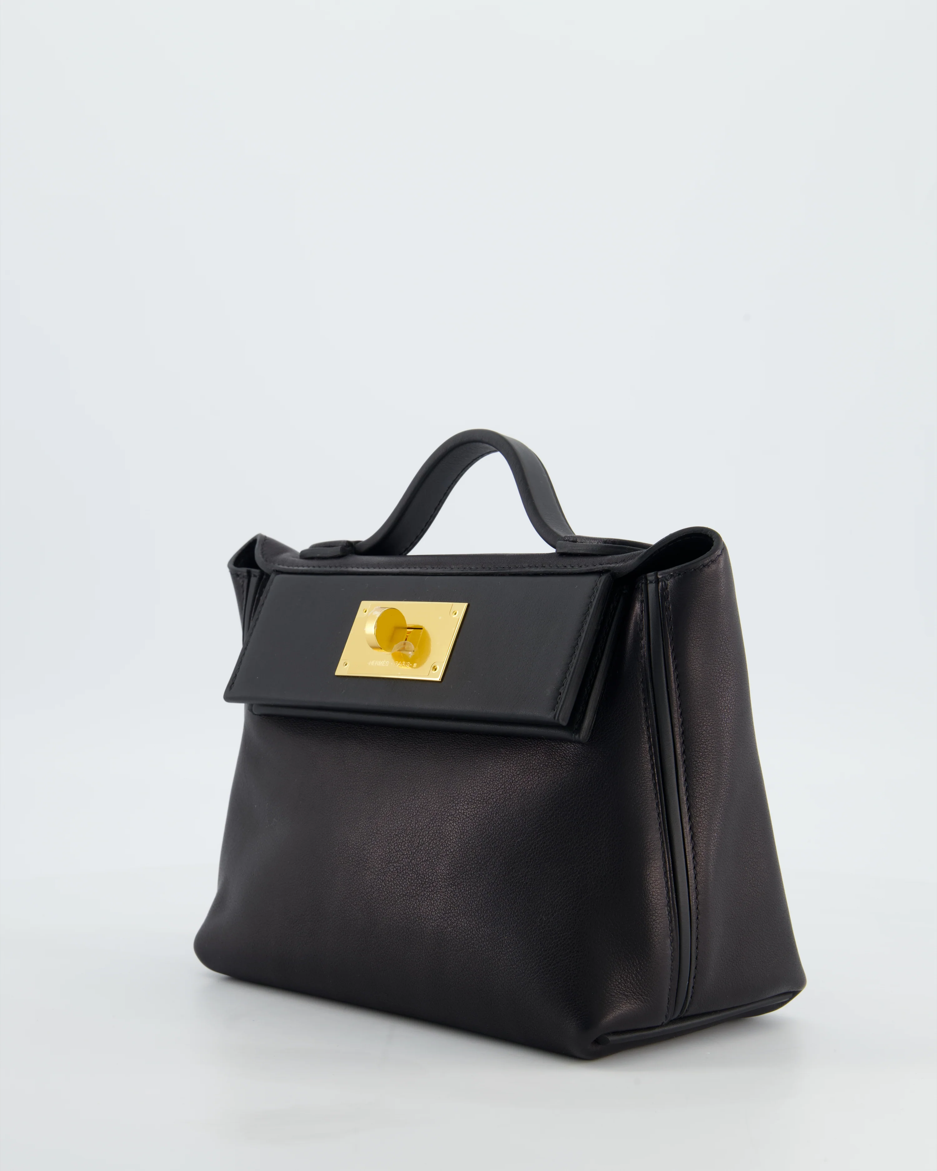 *RARE* Hermès 24/24 21 Bag in Noir Volupto and Noir Swift Leather with Gold Hardware - Image 11