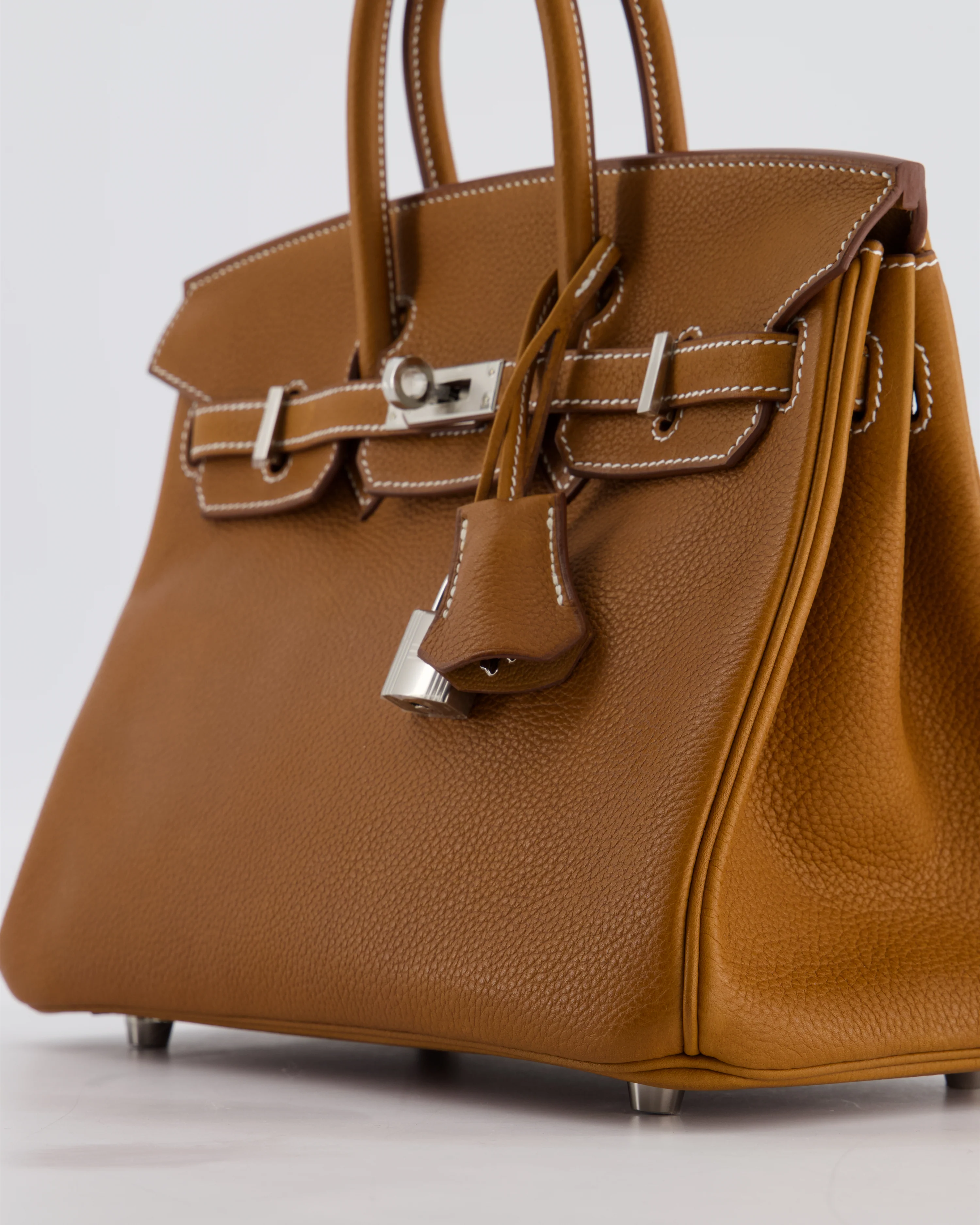 *RARE* Hermès Birkin 25 Retourne Bag in Fauve Barenia Faubourg Leather with Palladium Hardware - Image 13