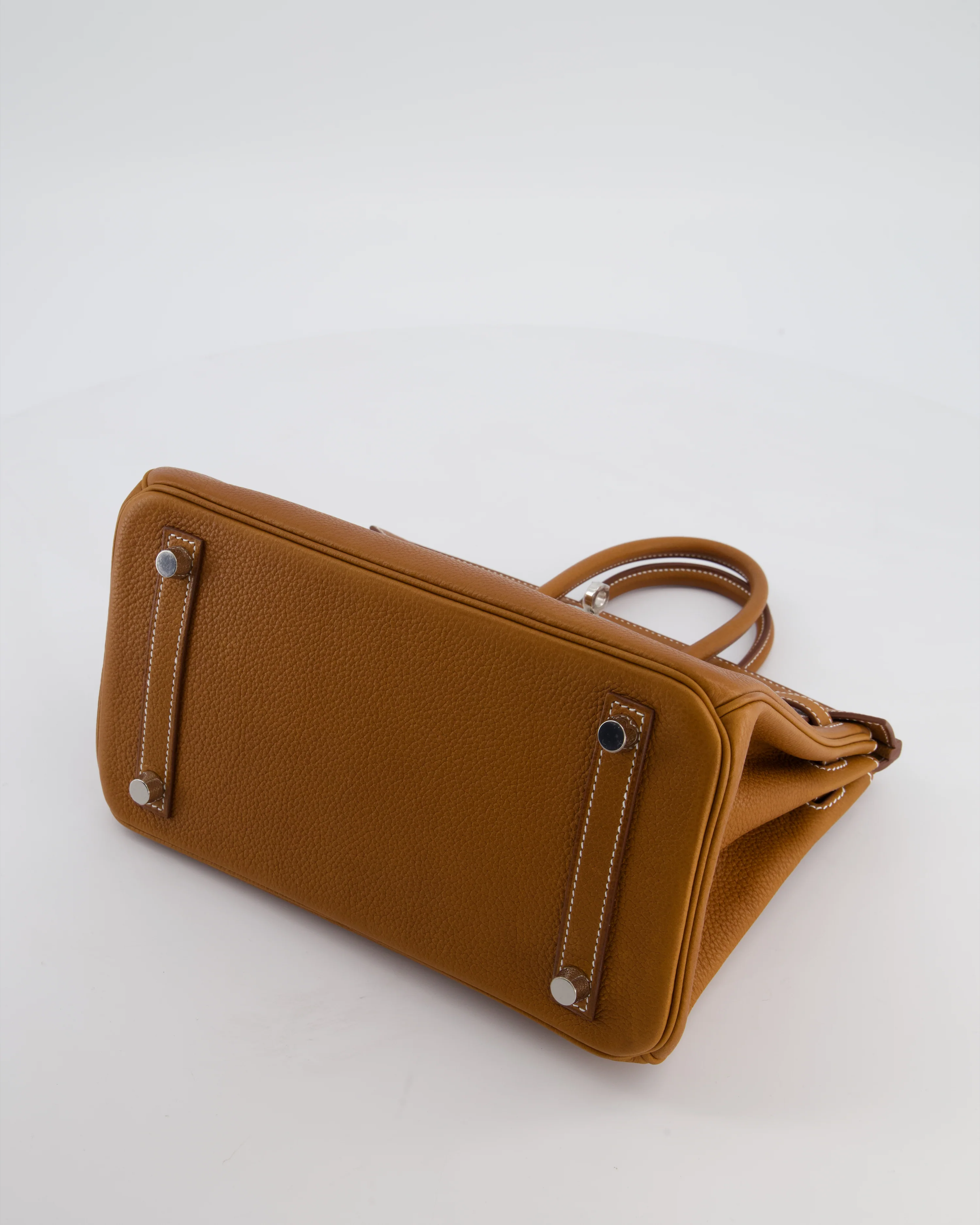 *RARE* Hermès Birkin 25 Retourne Bag in Fauve Barenia Faubourg Leather with Palladium Hardware - Image 20