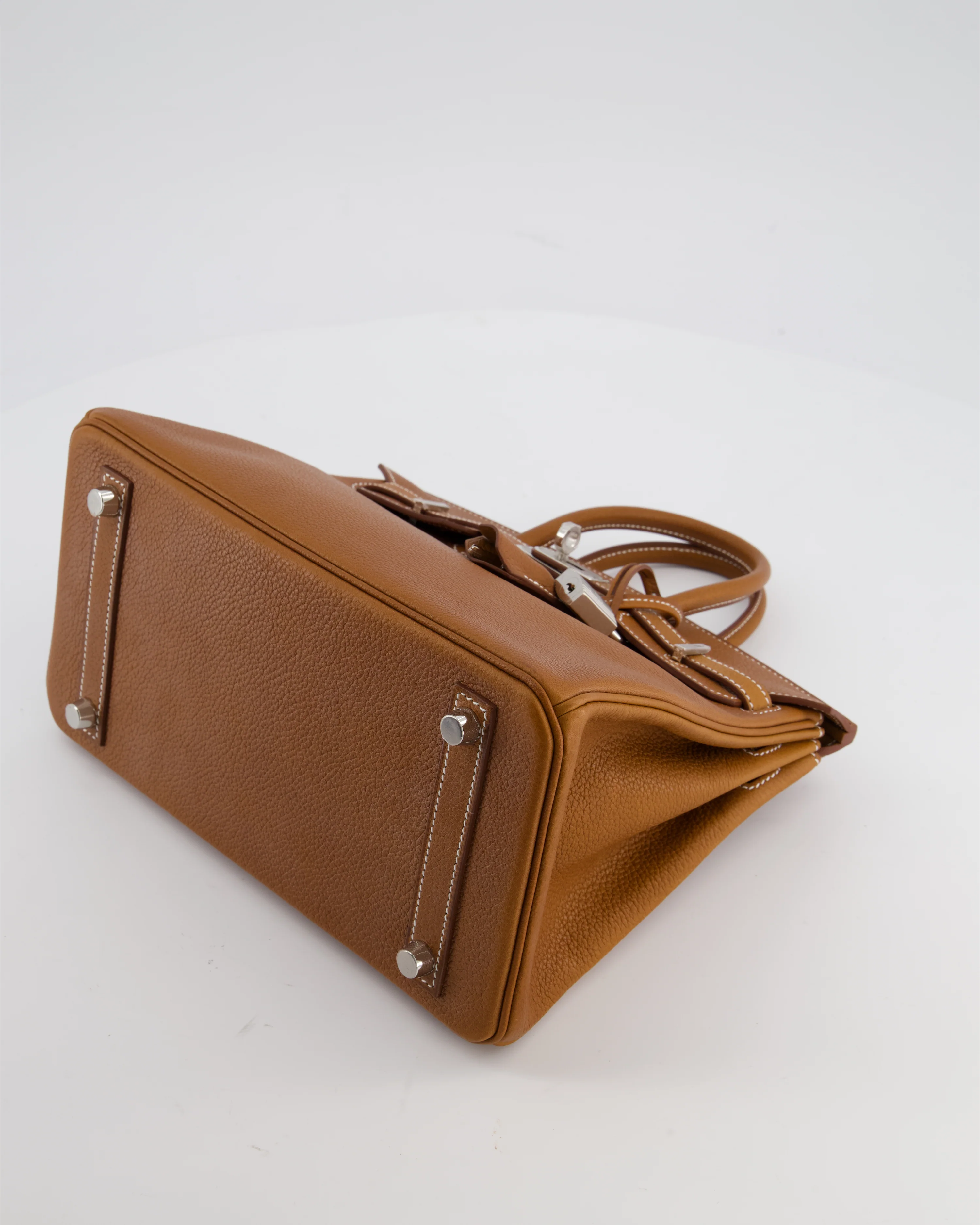 *RARE* Hermès Birkin 25 Retourne Bag in Fauve Barenia Faubourg Leather with Palladium Hardware - Image 18