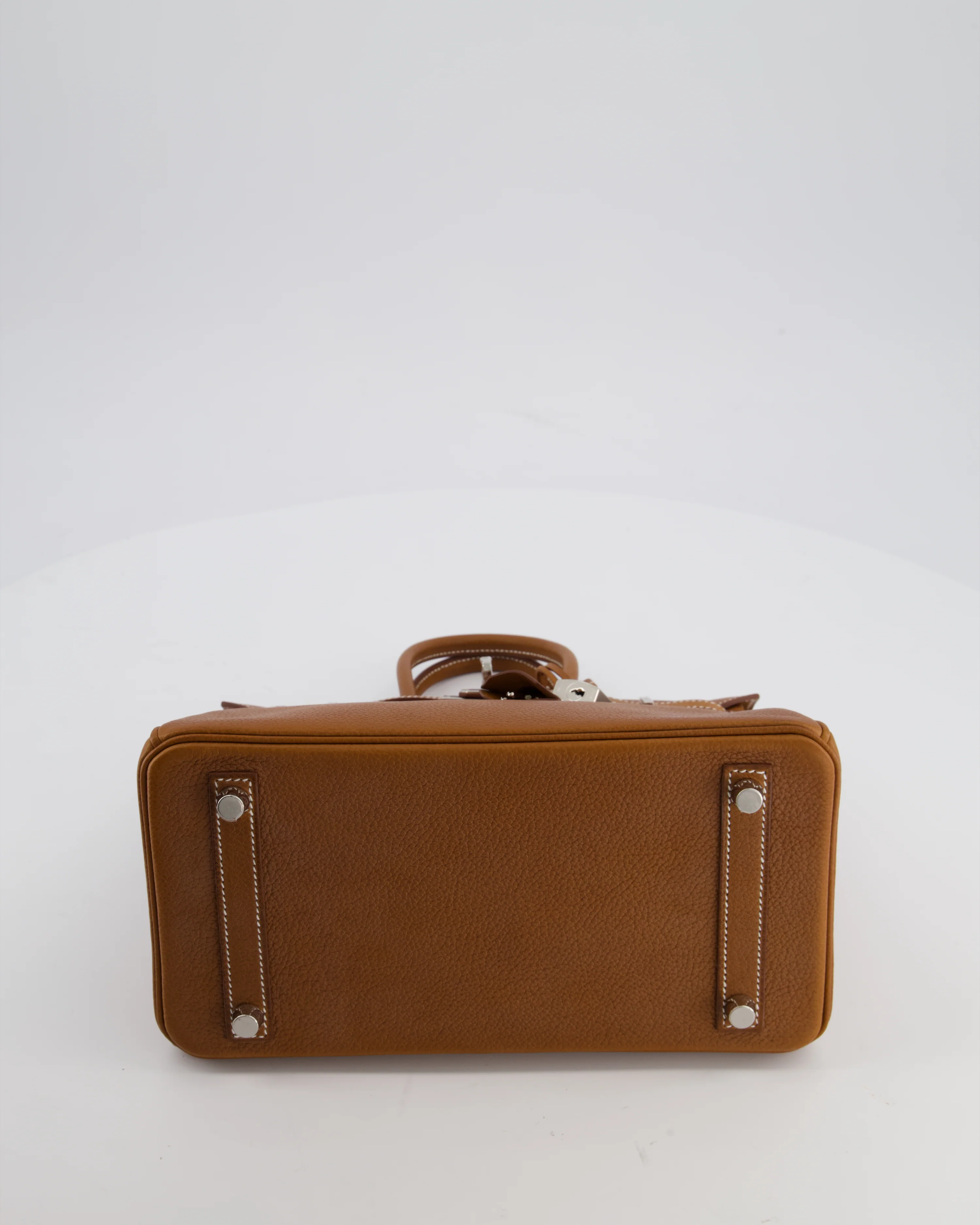 *RARE* Hermès Birkin 25 Retourne Bag in Fauve Barenia Faubourg Leather with Palladium Hardware - Image 19