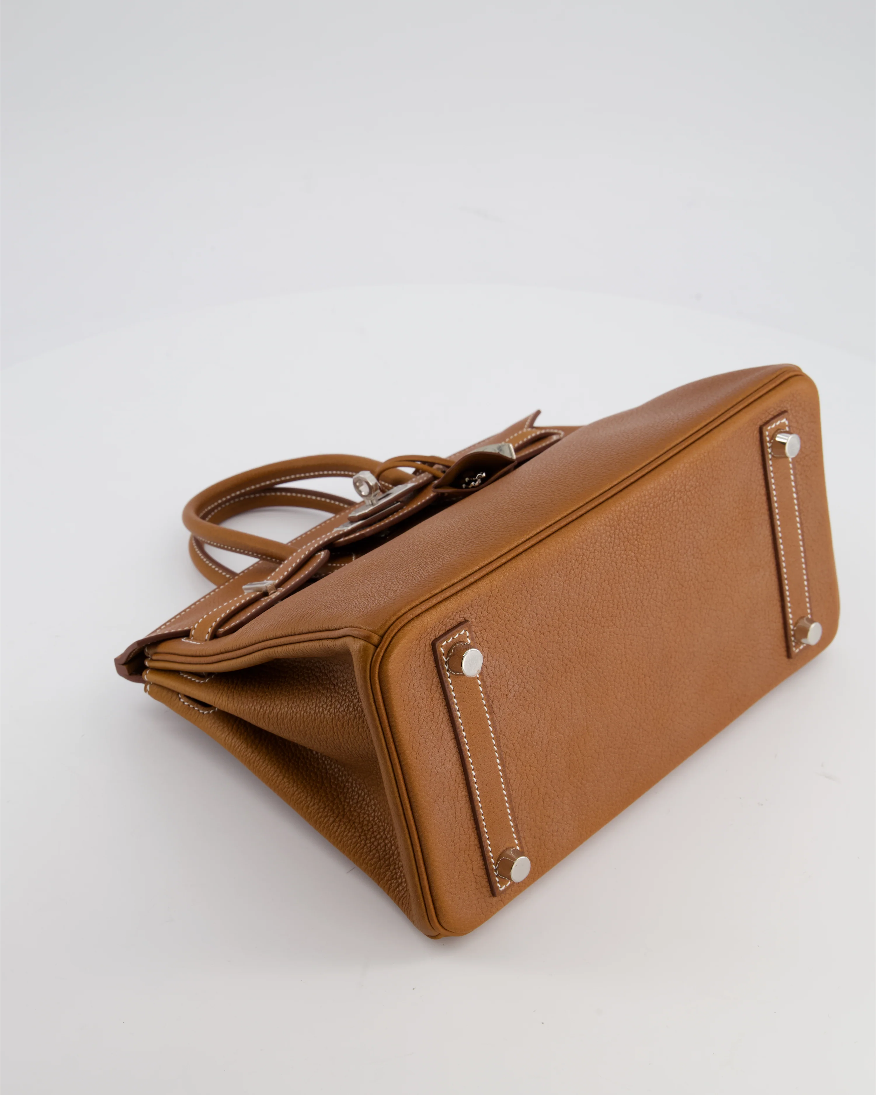 *RARE* Hermès Birkin 25 Retourne Bag in Fauve Barenia Faubourg Leather with Palladium Hardware - Image 20