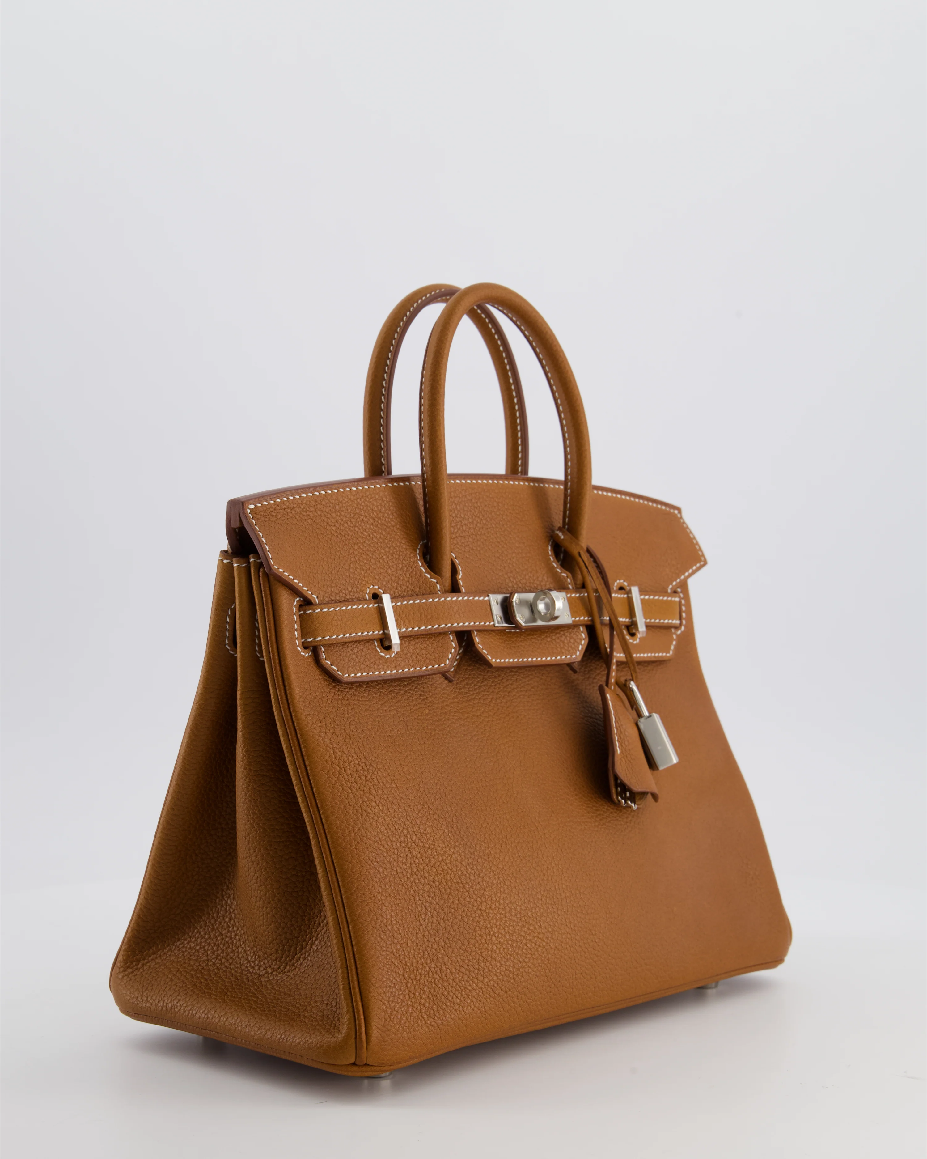 *RARE* Hermès Birkin 25 Retourne Bag in Fauve Barenia Faubourg Leather with Palladium Hardware - Image 3
