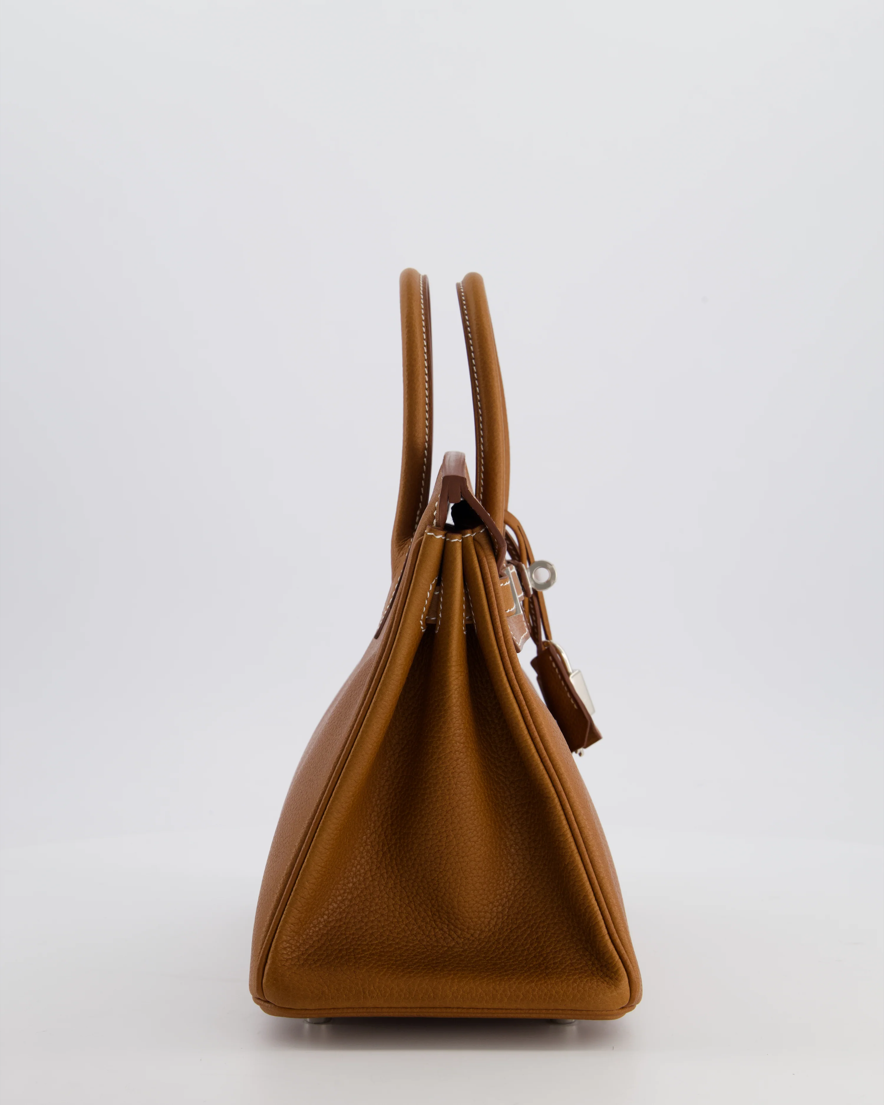 *RARE* Hermès Birkin 25 Retourne Bag in Fauve Barenia Faubourg Leather with Palladium Hardware - Image 4