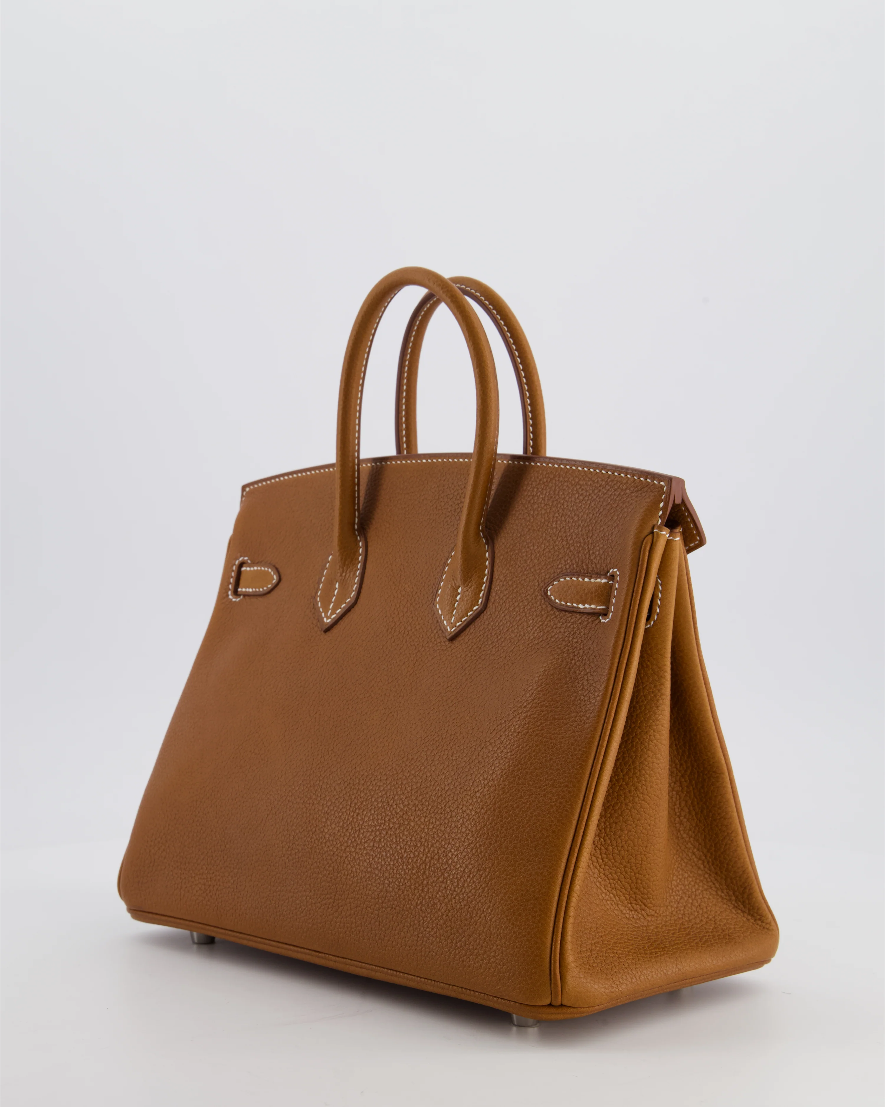 *RARE* Hermès Birkin 25 Retourne Bag in Fauve Barenia Faubourg Leather with Palladium Hardware - Image 5