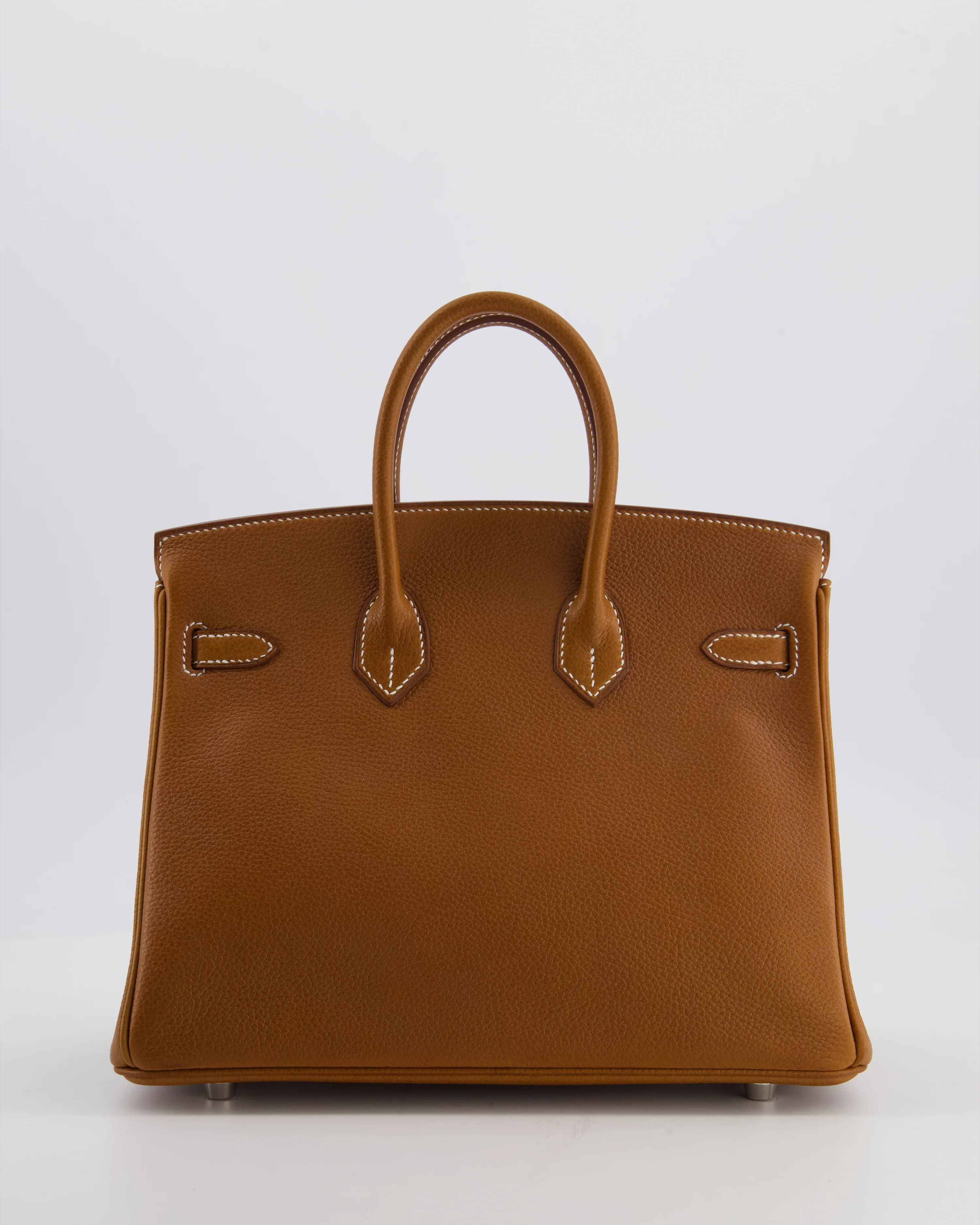 *RARE* Hermès Birkin 25 Retourne Bag in Fauve Barenia Faubourg Leather with Palladium Hardware - Image 6