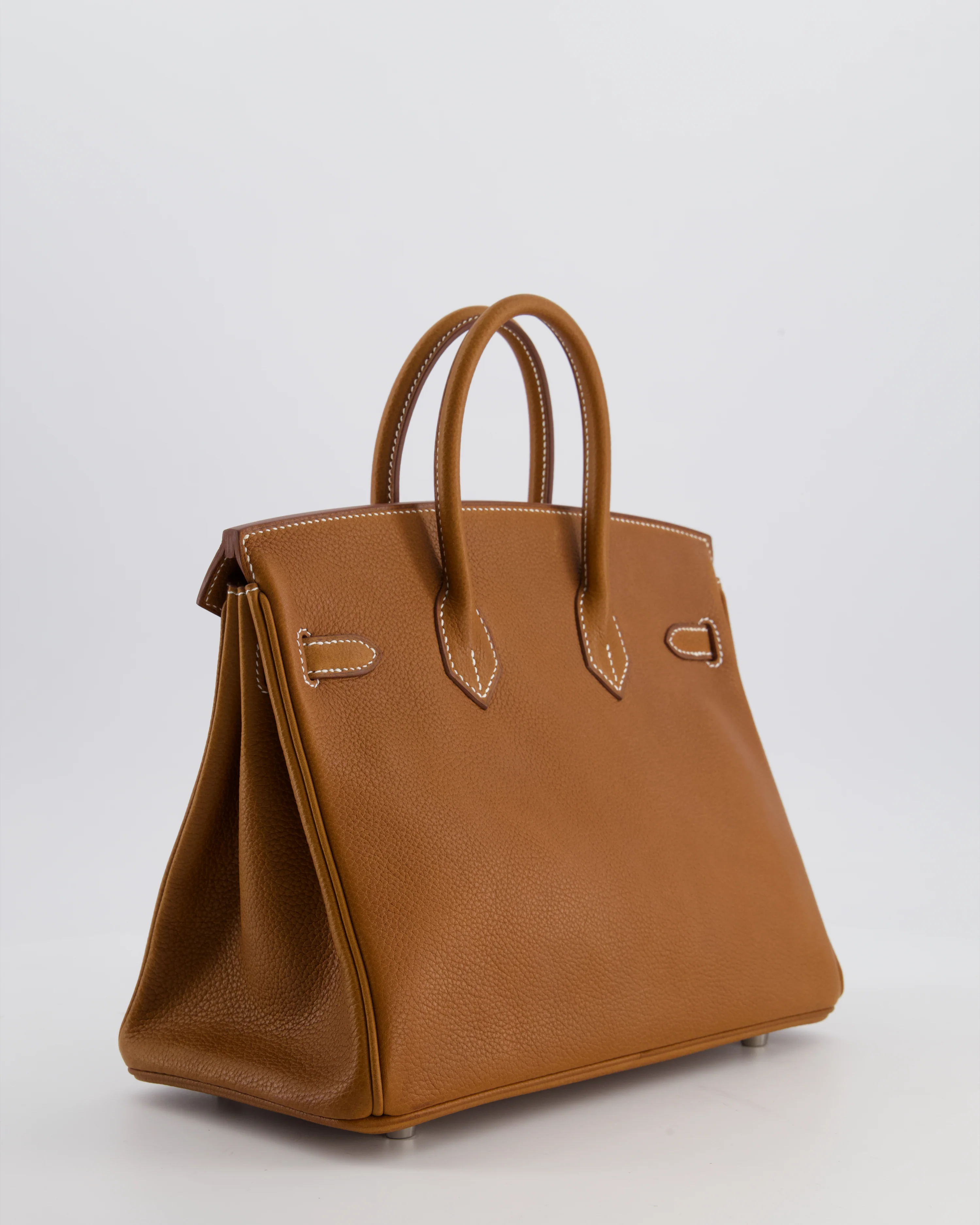 *RARE* Hermès Birkin 25 Retourne Bag in Fauve Barenia Faubourg Leather with Palladium Hardware - Image 7