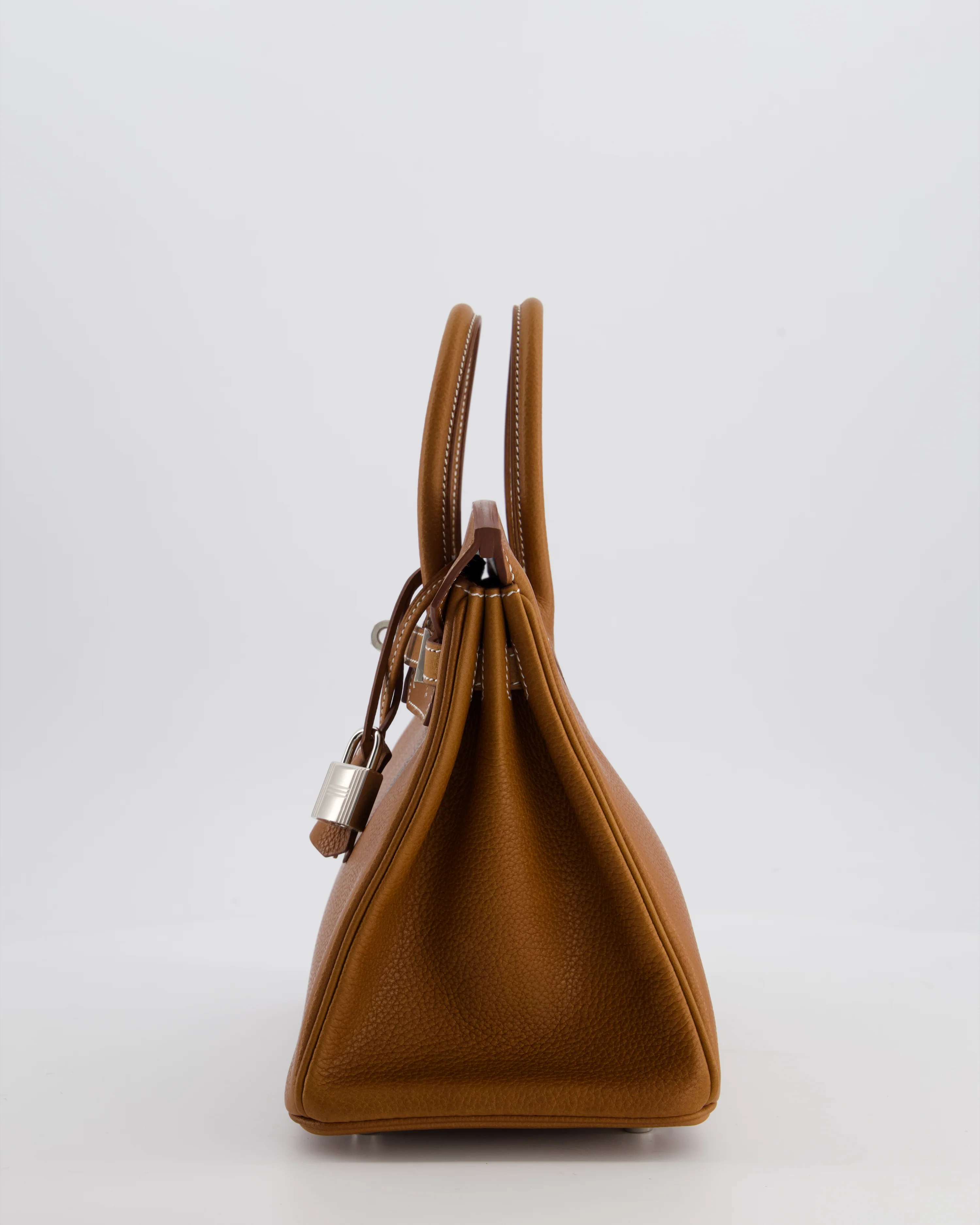 *RARE* Hermès Birkin 25 Retourne Bag in Fauve Barenia Faubourg Leather with Palladium Hardware - Image 8