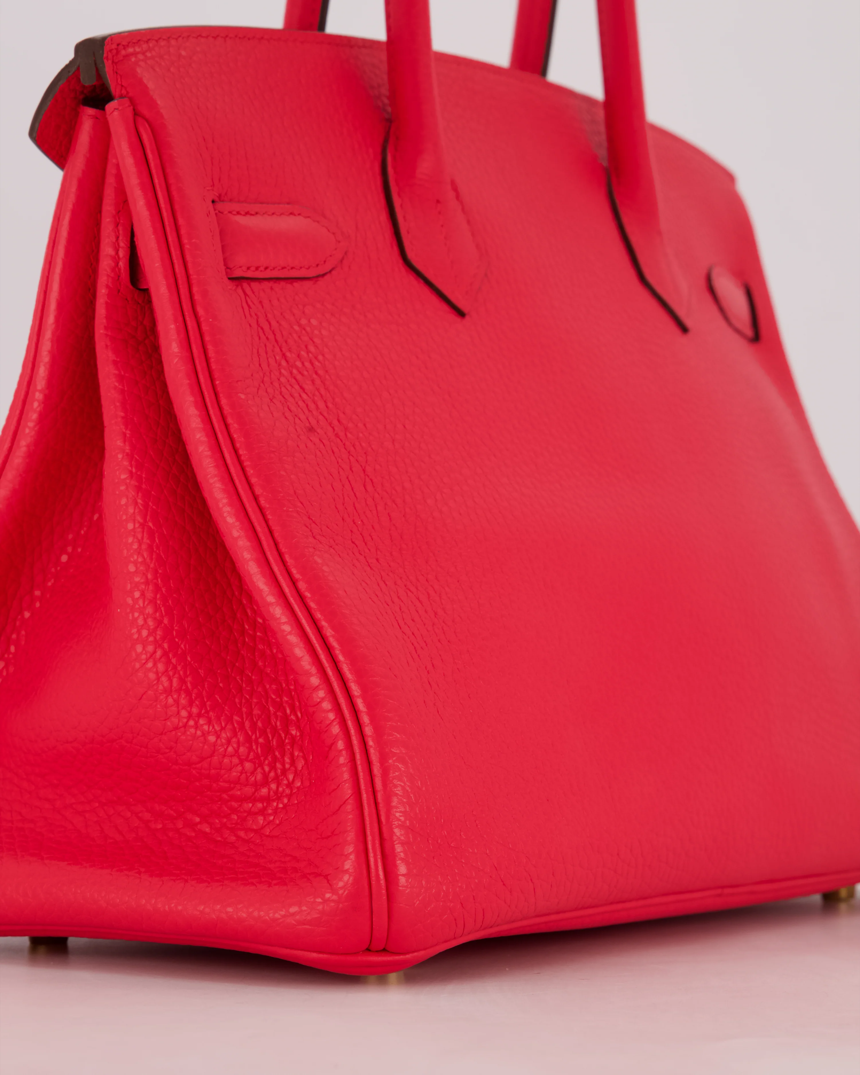 *RARE* Hermès Birkin 30 Retourne Bag in Rose Extreme Clemence Leather with Gold Hardware - Image 12