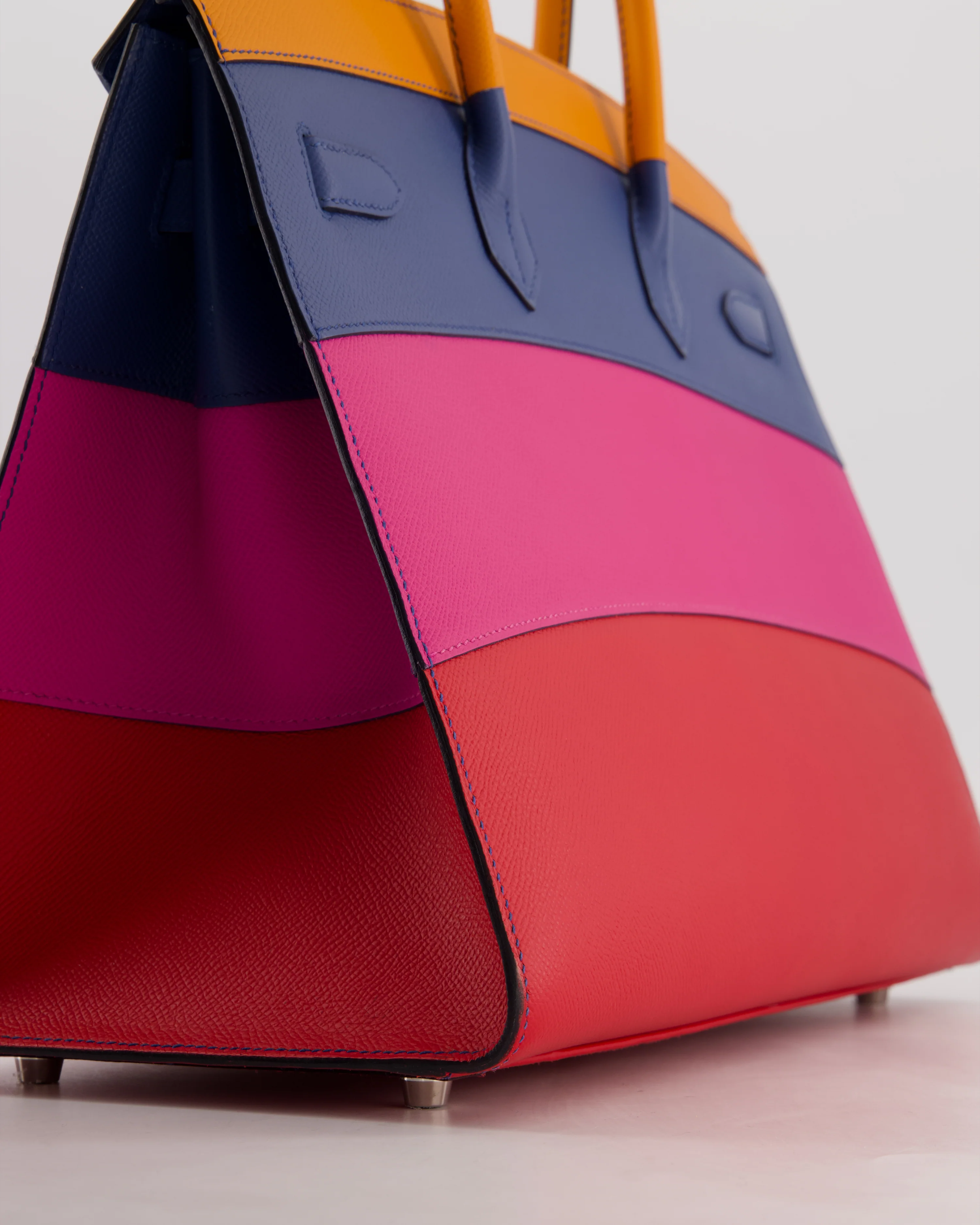 *BLUE BOX* Hermès Birkin 35 Sunset Sellier Bag in Abricot, Agate, Magnolia & Rouge Casaque Epsom Leather with Palladium Hardware - Image 11