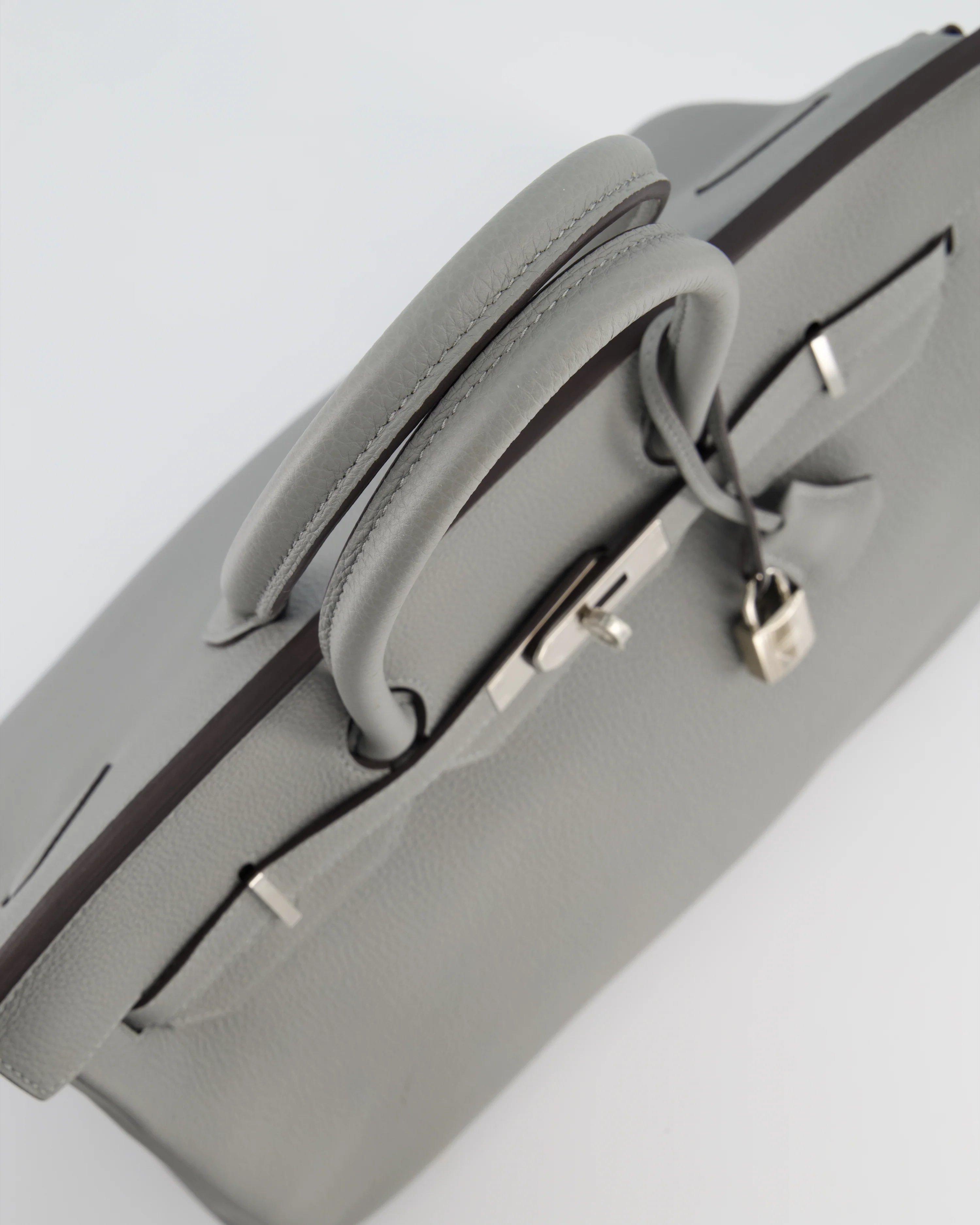 Hermès Birkin 35 Verso Retourne Bag in Gris Mouette Togo Leather and Blue Agate with Palladium Hardware - Image 17