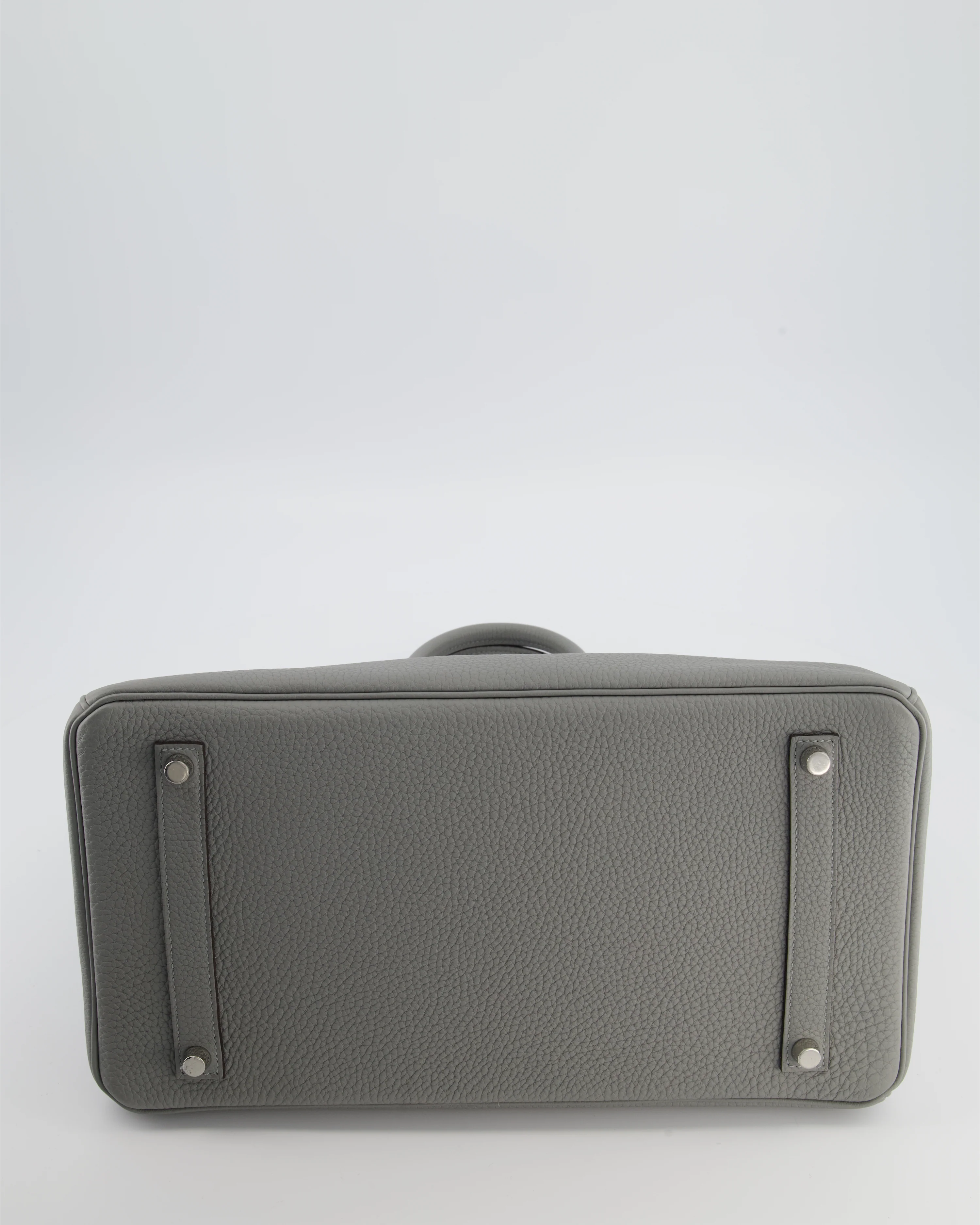 Hermès Birkin 35 Verso Retourne Bag in Gris Mouette Togo Leather and Blue Agate with Palladium Hardware - Image 19