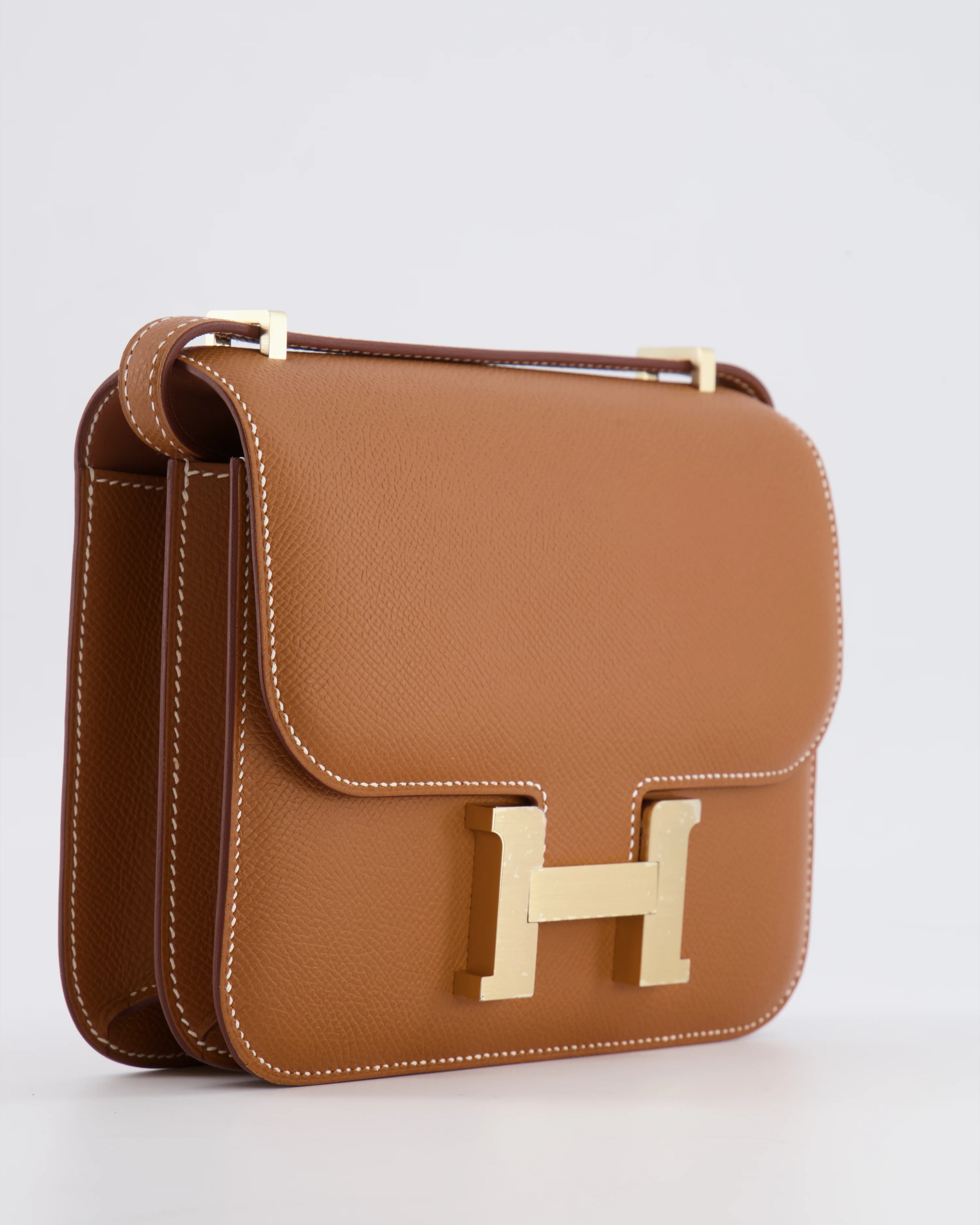 *Fire price “Hermès Constance III 18 Miroir Bag in Gold Epsom Leather with Brushed Permabrass Hardware - Image 12