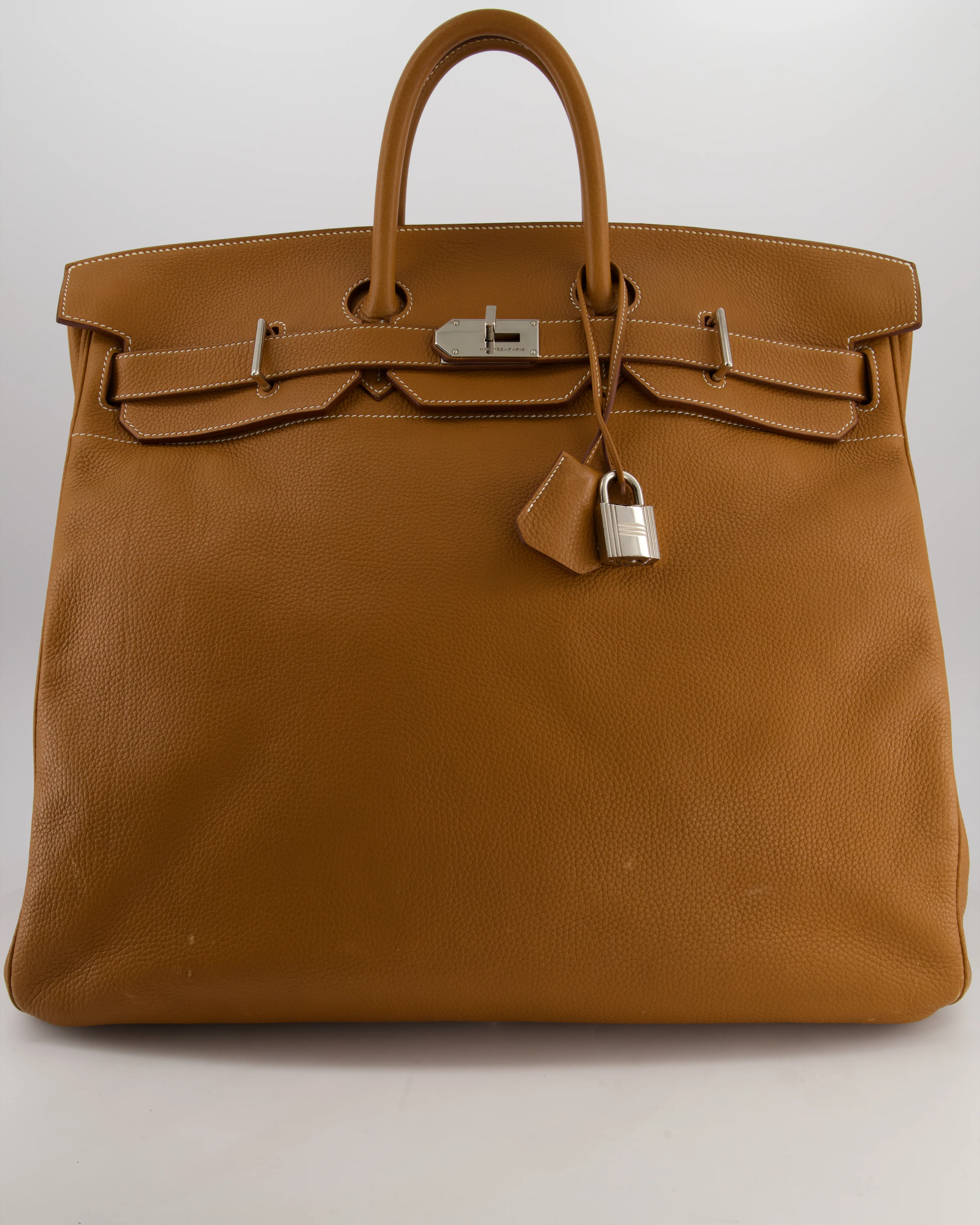 Hermès Haut à Courroies HAC 40 Bag in Gold Togo Leather with Palladium Hardware