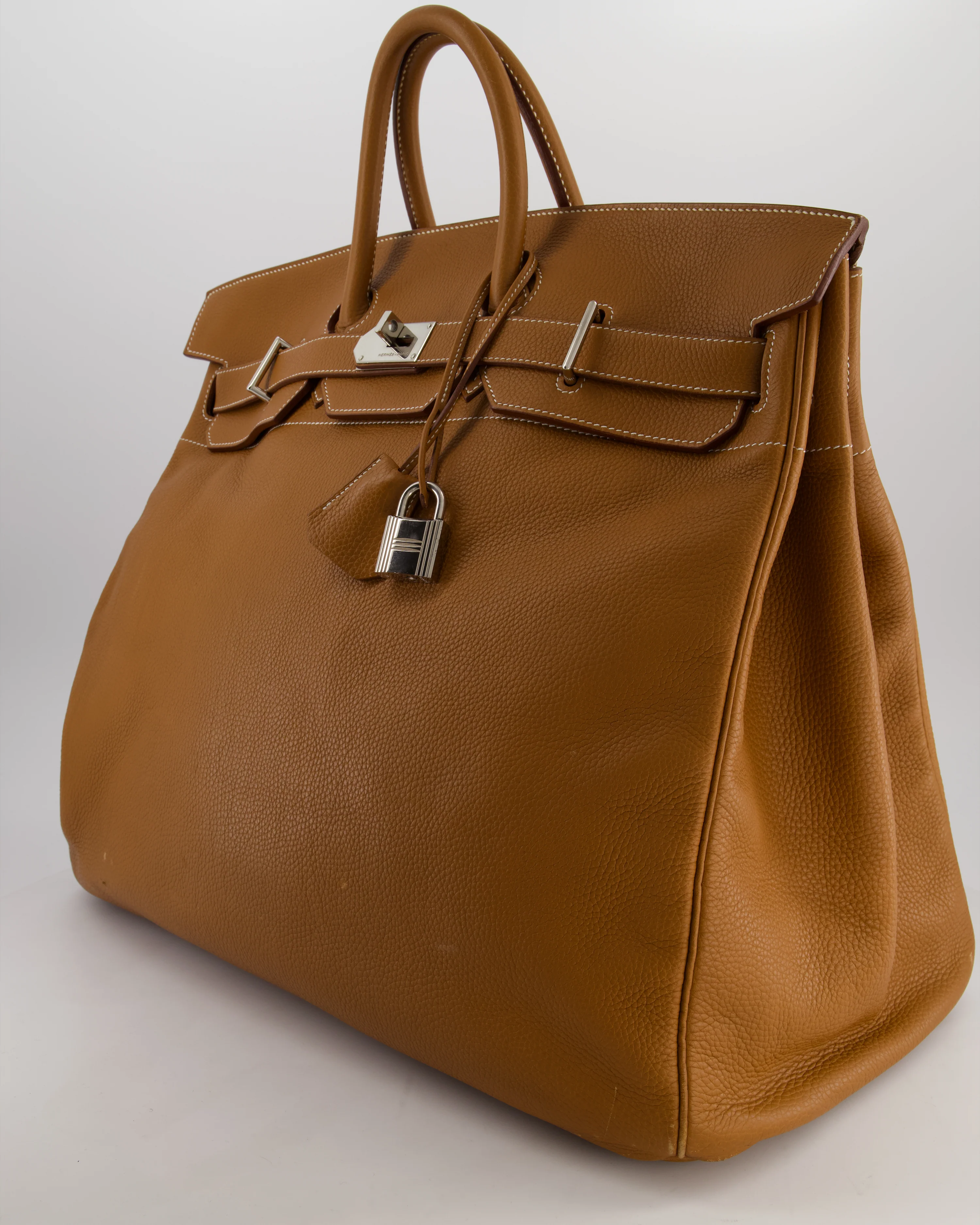 Hermès Haut à Courroies HAC 40 Bag in Gold Togo Leather with Palladium Hardware - Image 8