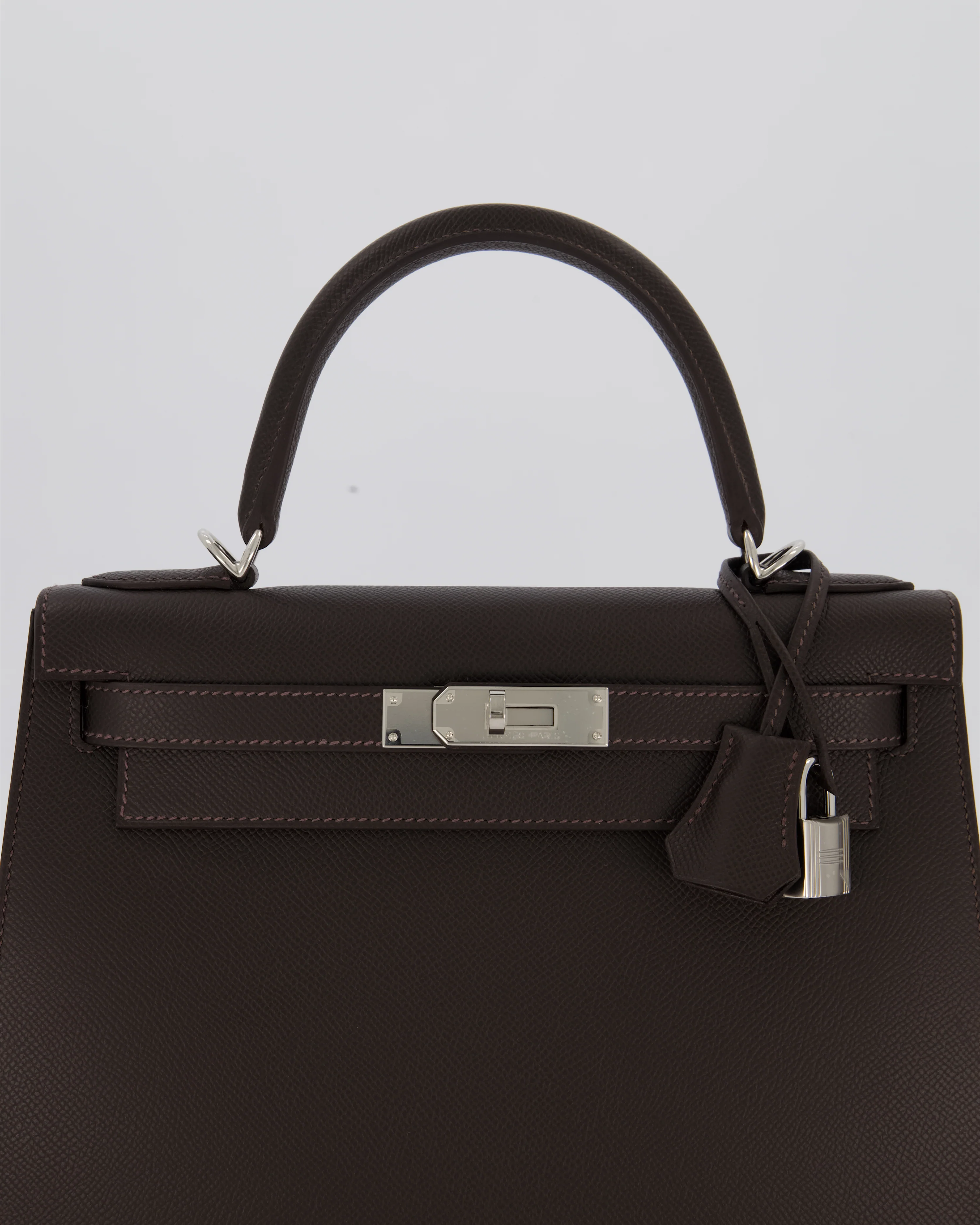 *RARE* Hermès Kelly 28 Sellier Bag in Bai Brun Epsom Leather with Palladium Hardware - Image 18