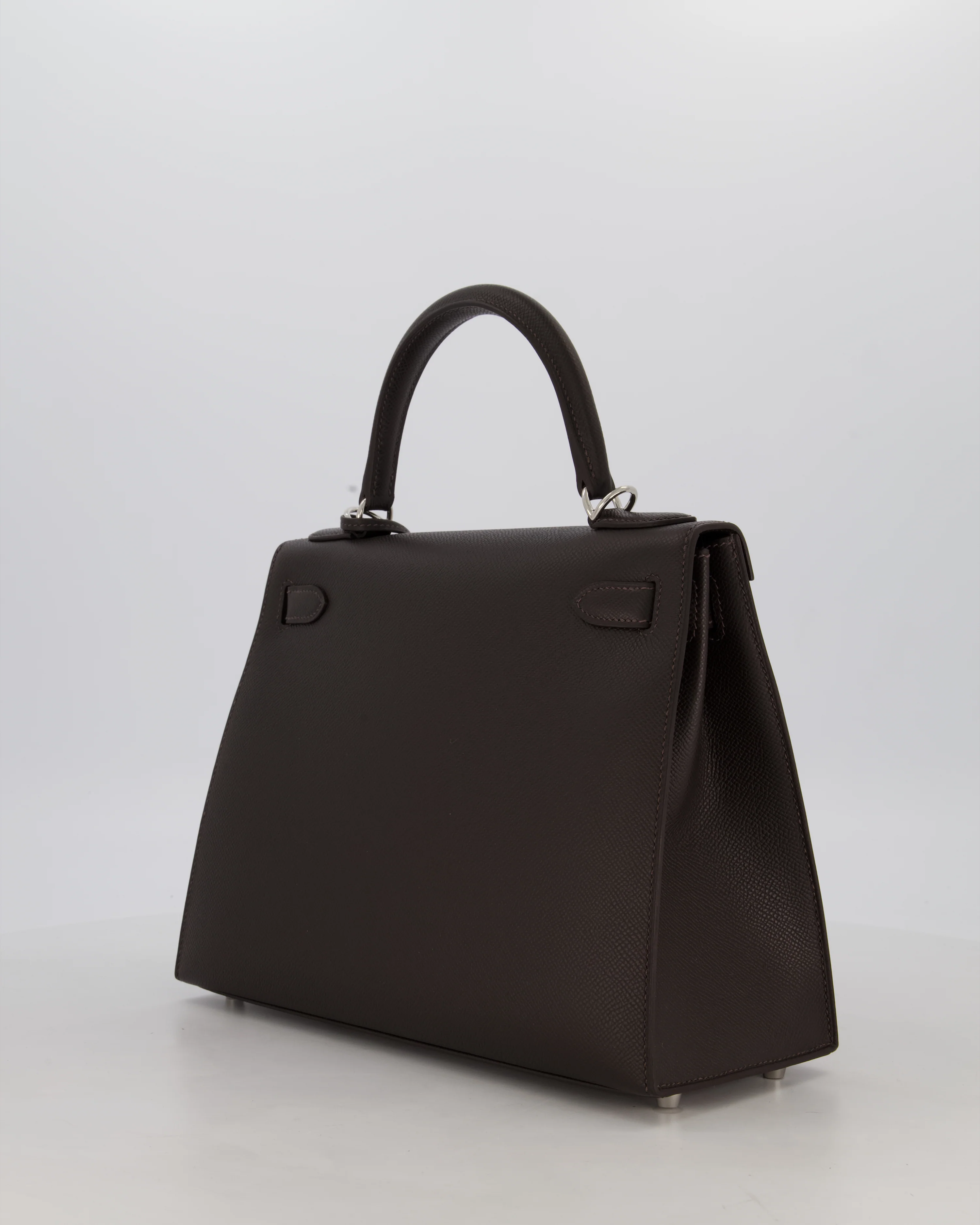*RARE* Hermès Kelly 28 Sellier Bag in Bai Brun Epsom Leather with Palladium Hardware - Image 6